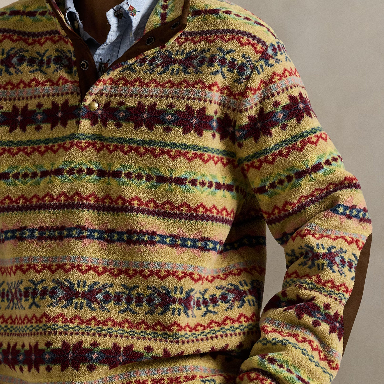 Polo Ralph Lauren Fair Isle-Inspired Fleece Pullover Camel Combo