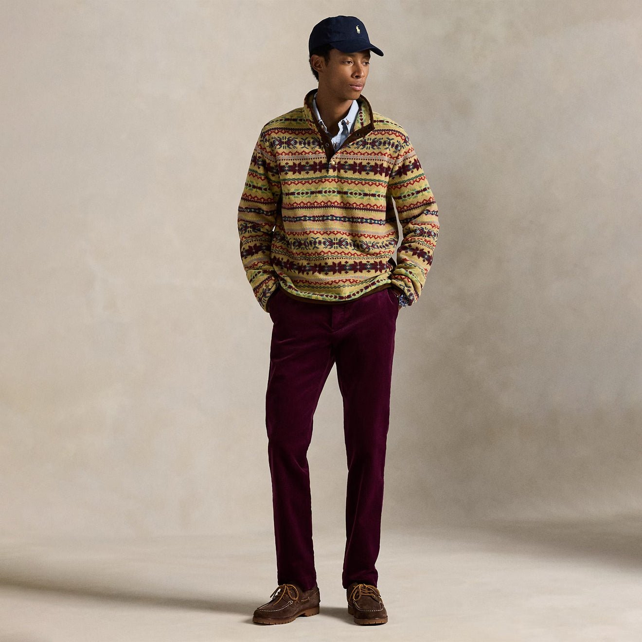 Polo Ralph Lauren Fair Isle-Inspired Fleece Pullover Camel Combo - The Sporting Lodge