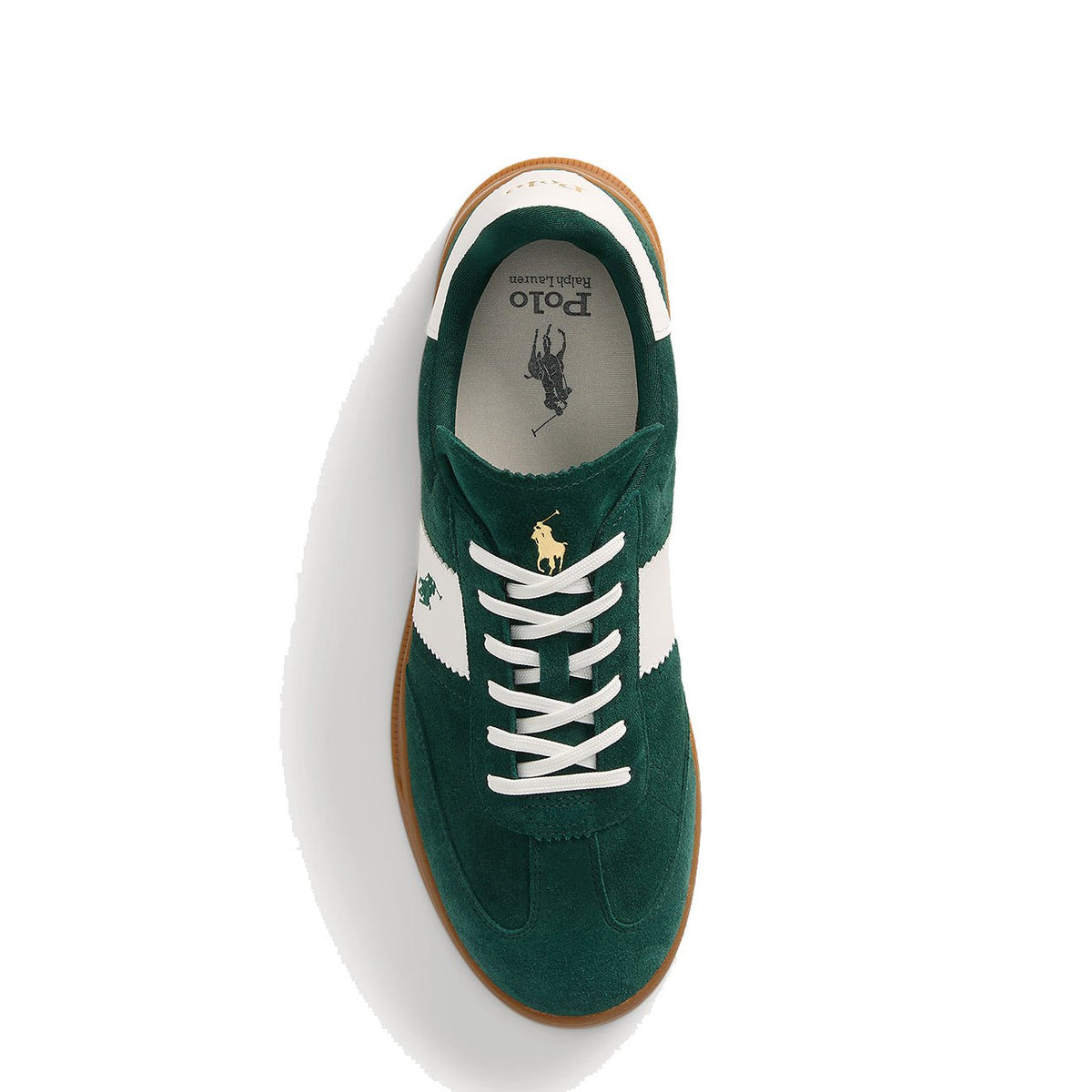 Polo Ralph Lauren Heritage Aera Suede Trainer Forest / Off White - The Sporting Lodge