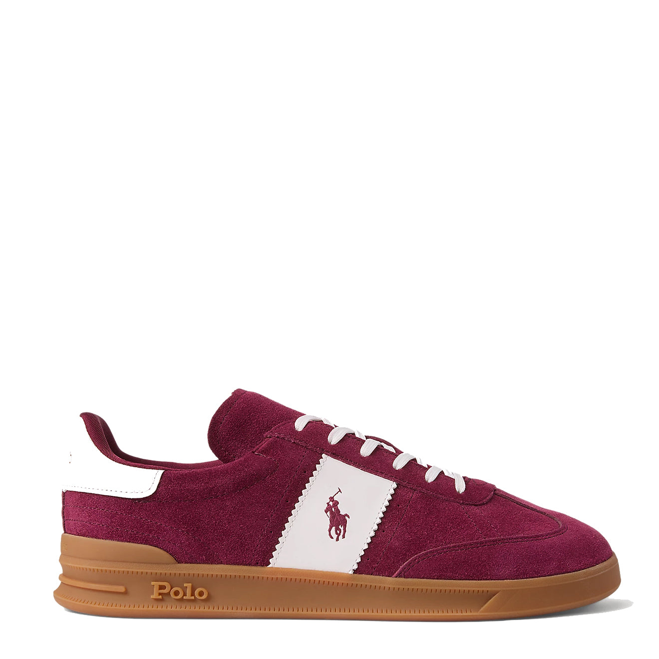 Polo Ralph Lauren Heritage Aera Suede Trainer Wine / Off White - The Sporting Lodge