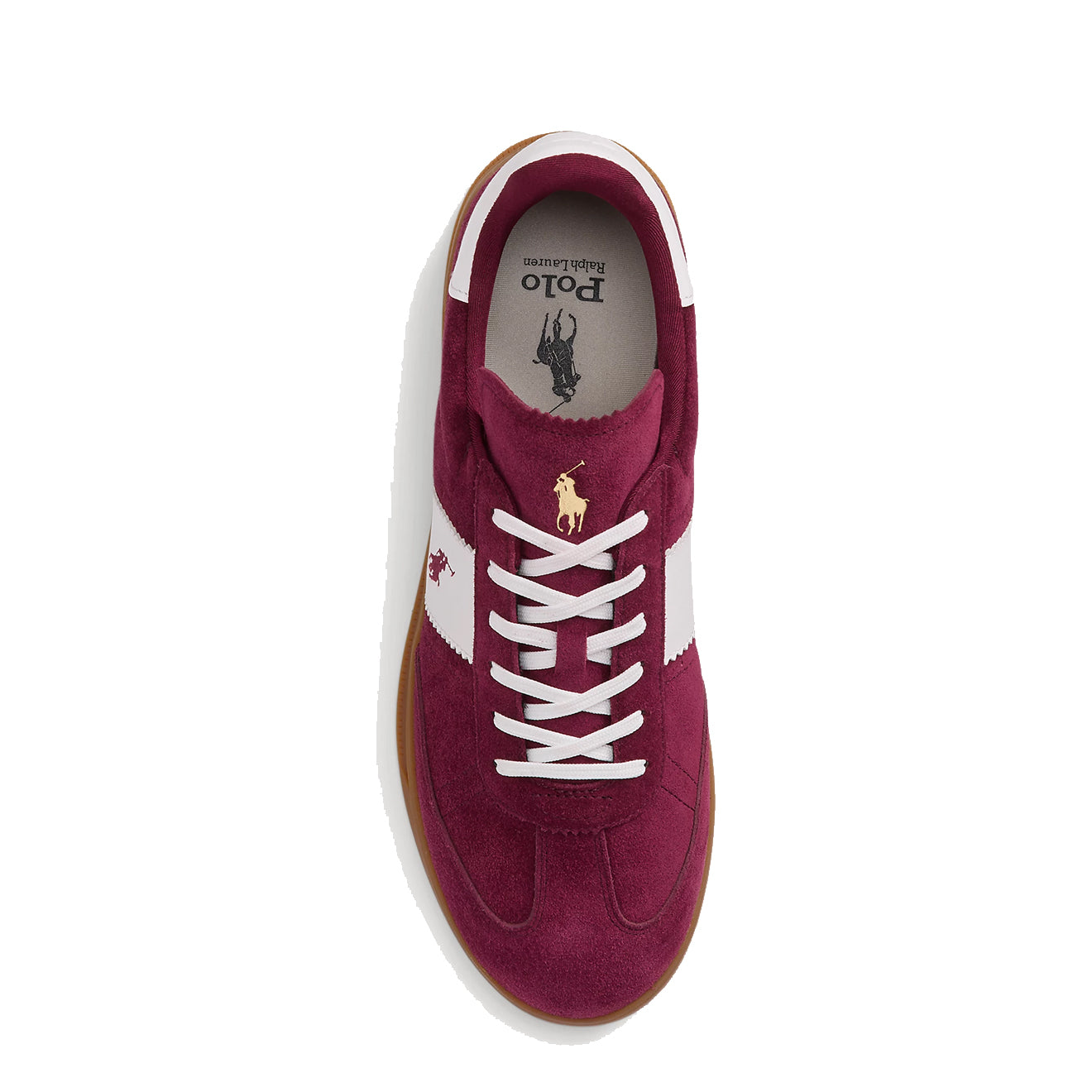 Polo Ralph Lauren Heritage Aera Suede Trainer Wine / Off White - The Sporting Lodge