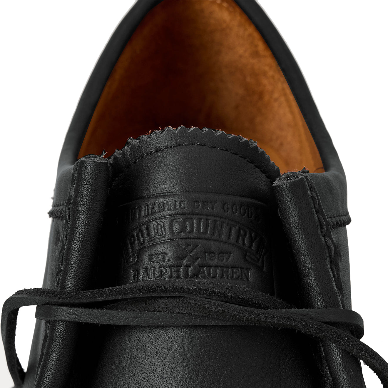 Polo Ralph Lauren Jett Lug-Sole Leather Moc-Toe Shoe Black - The Sporting Lodge