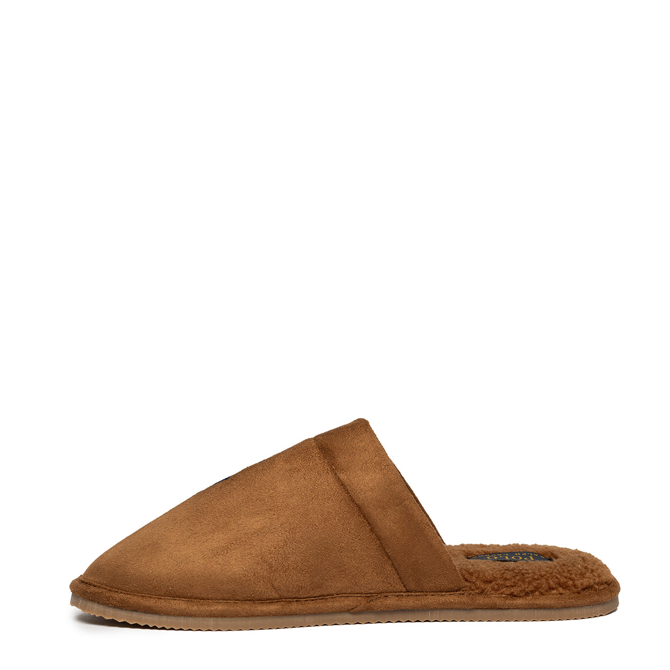 Polo Ralph Lauren Klarence Micro Suede Scuff Slipper Brown / Navy - The Sporting Lodge