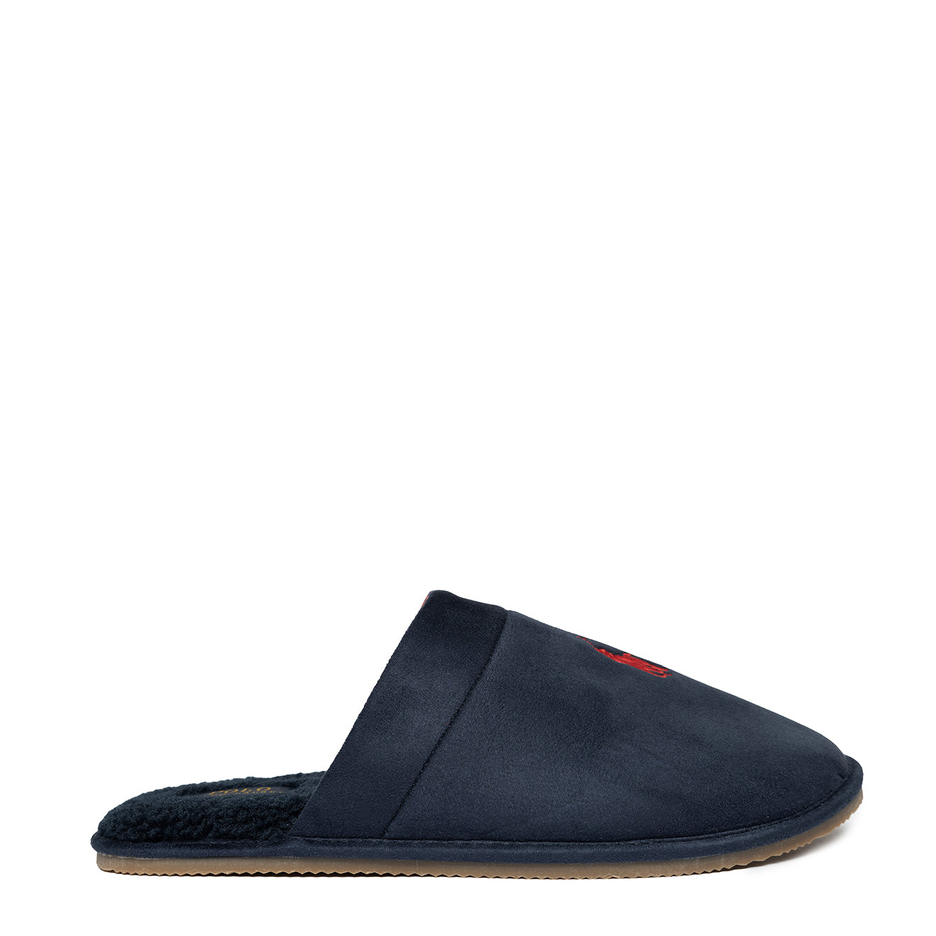 Polo Ralph Lauren Klarence Micro Suede Scuff Slipper Navy / Red PP - The Sporting Lodge