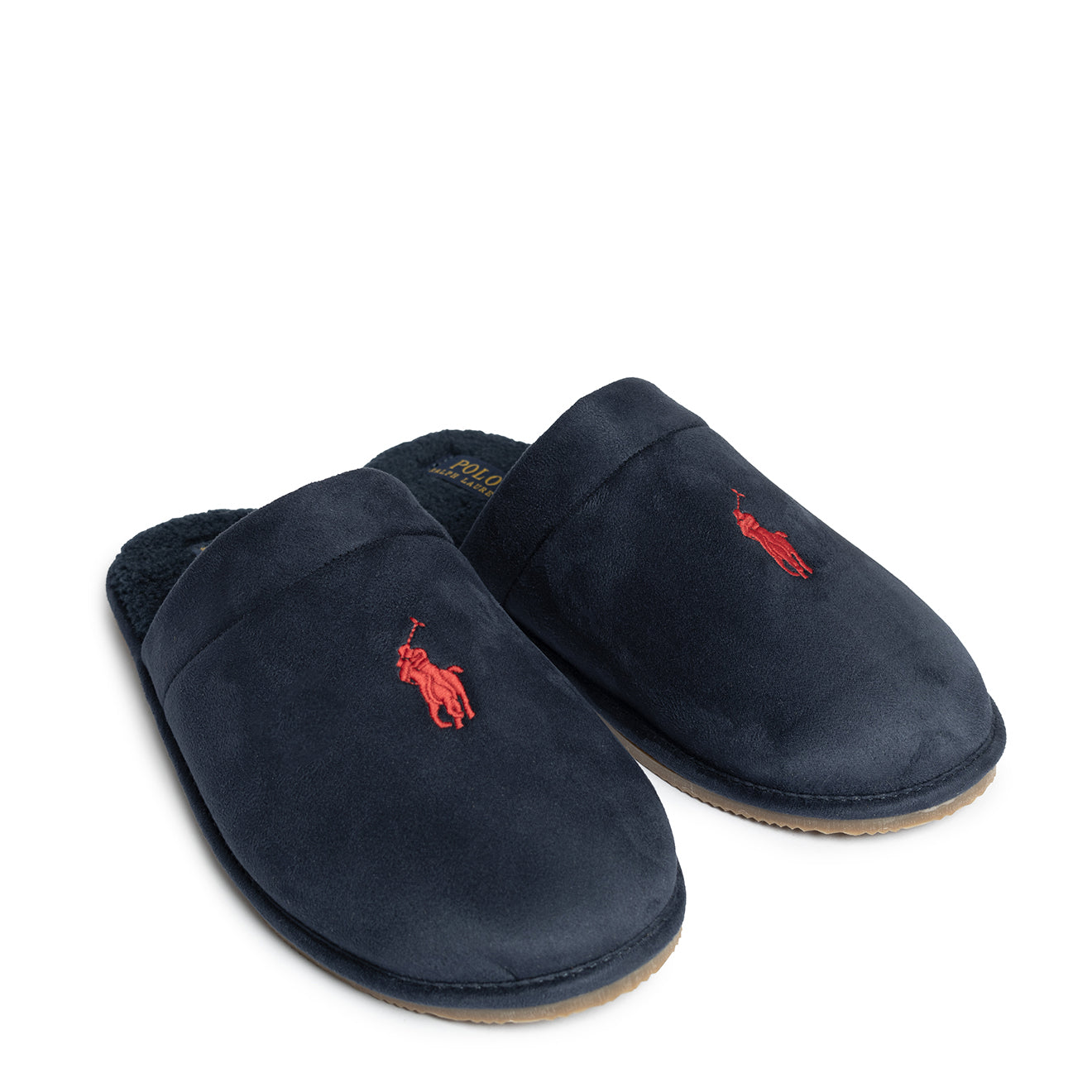 Polo Ralph Lauren Klarence Micro Suede Scuff Slipper Navy / Red PP - The Sporting Lodge