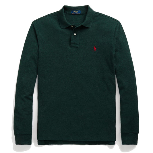 Polo Ralph Lauren L/S Custom Slim Fit Polo Shirt Scotch Pine Heather - The Sporting Lodge