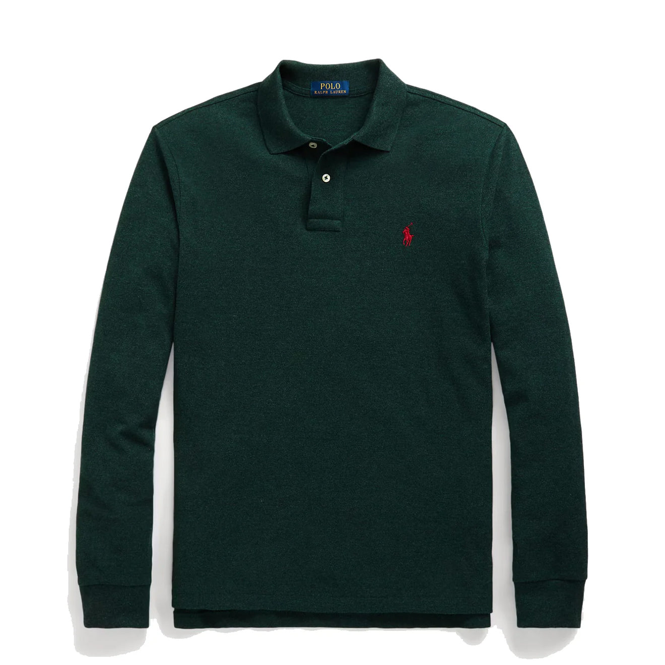 Polo Ralph Lauren L/S Custom Slim Fit Polo Shirt Scotch Pine Heather - The Sporting Lodge