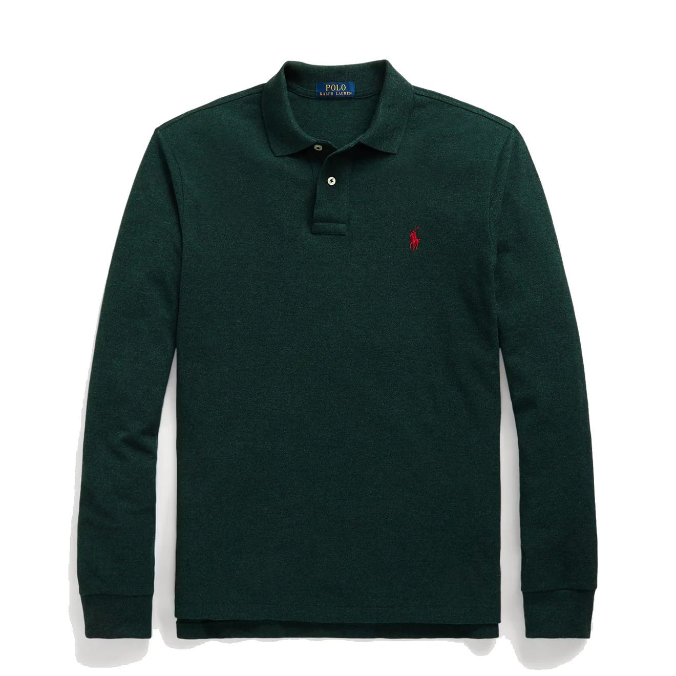 Polo Ralph Lauren L/S Custom Slim Fit Polo Shirt Scotch Pine Heather - The Sporting Lodge