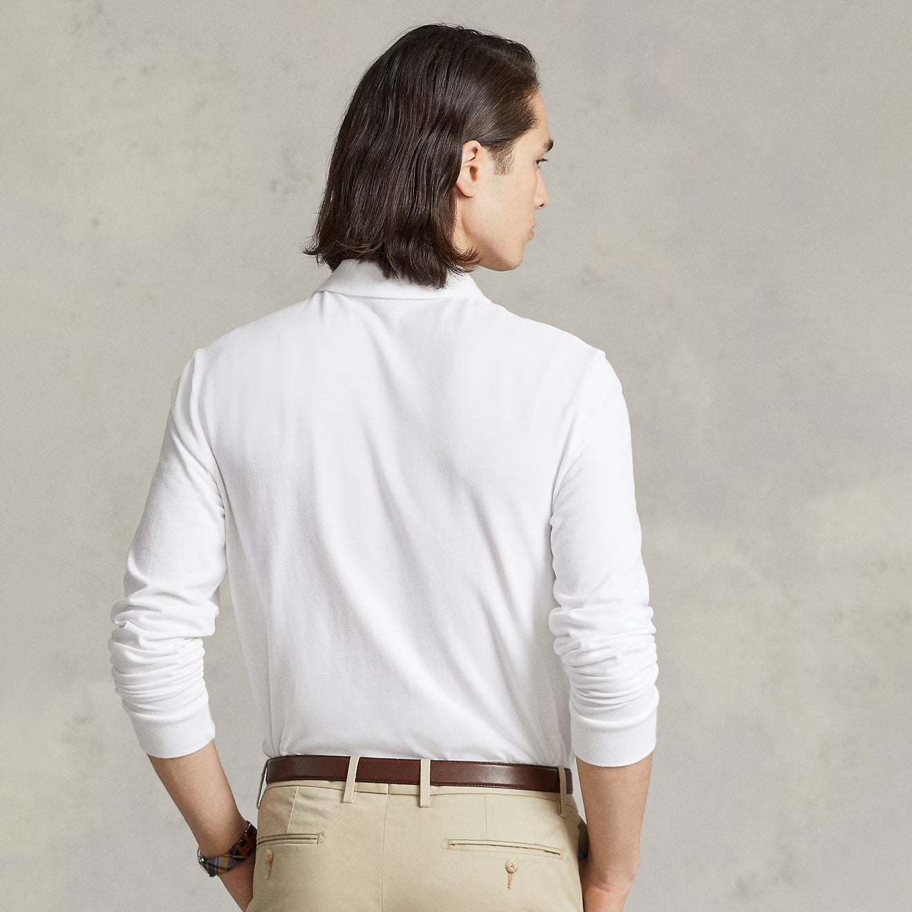 Polo Ralph Lauren L/S Custom Slim Fit Polo Shirt White - The Sporting Lodge