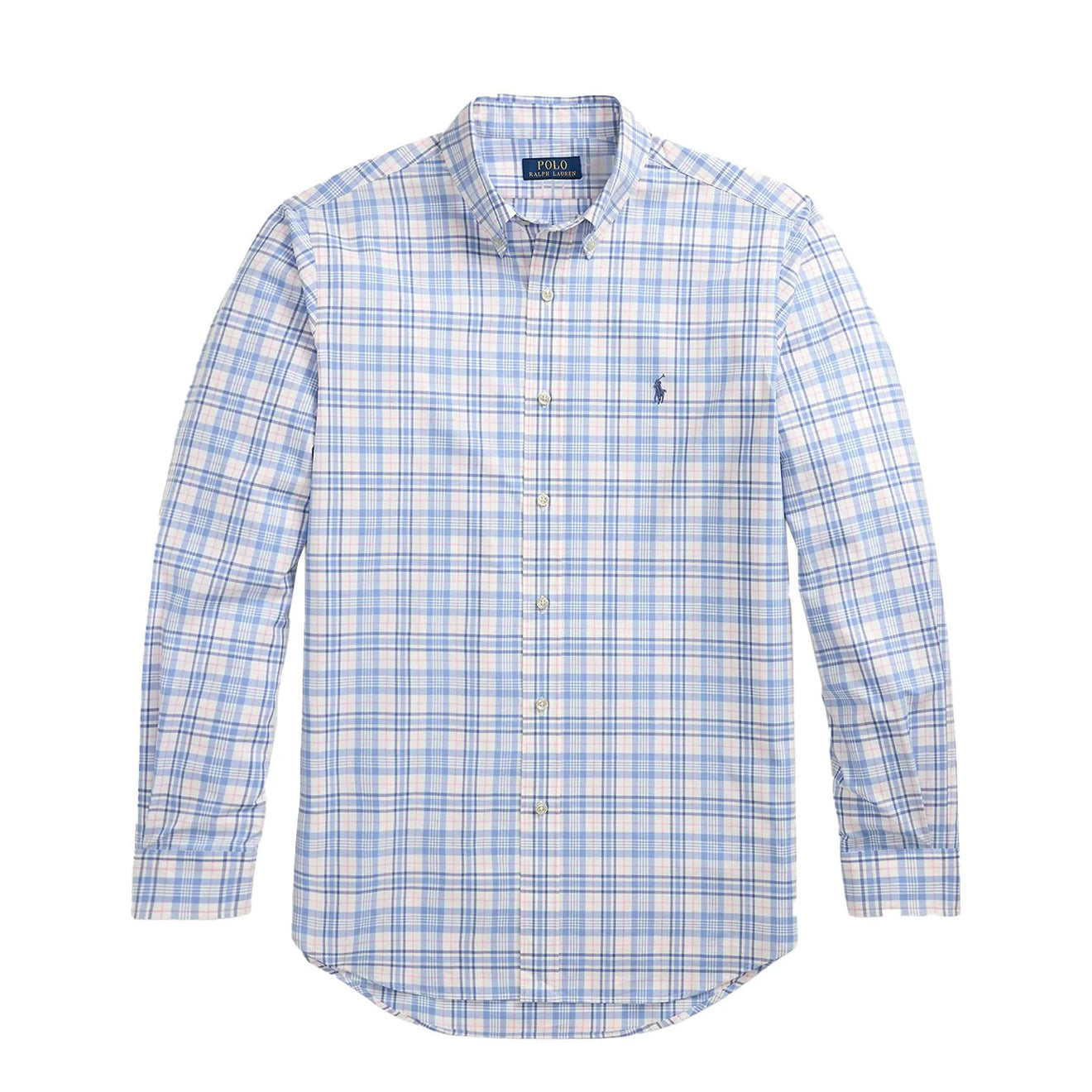 Polo Ralph Lauren Long Sleeve Sport Shirt Custom Blue Pink Multi