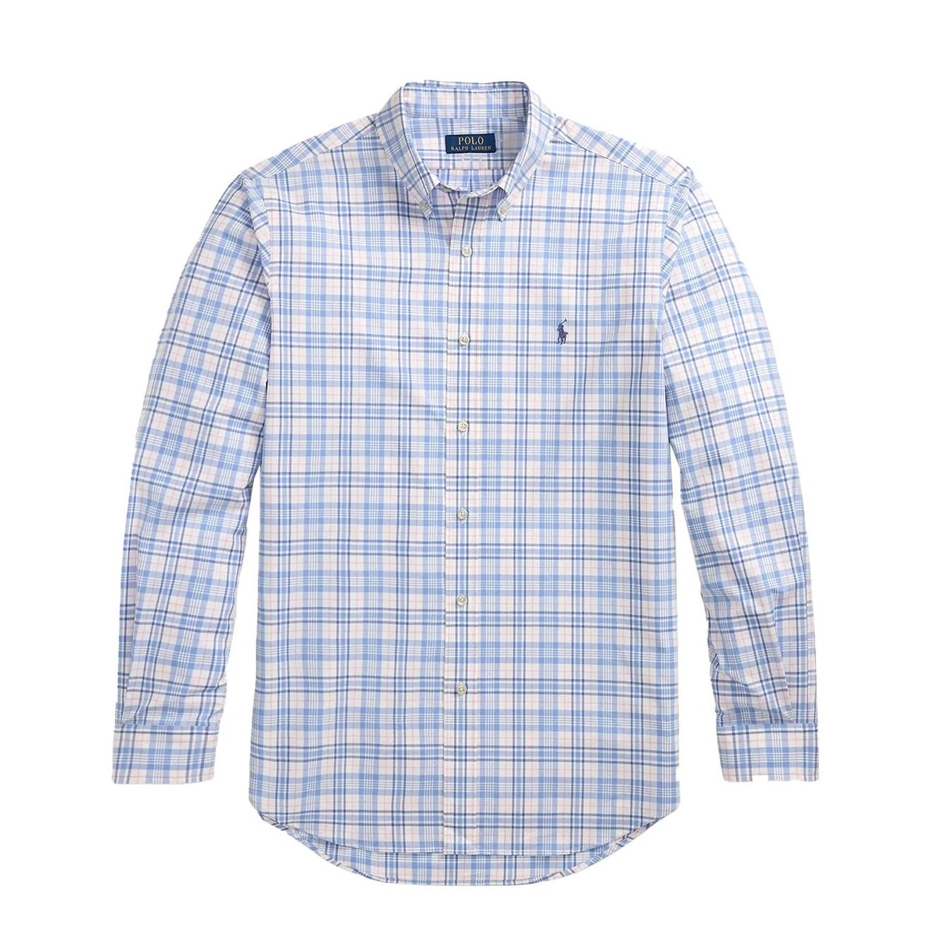 Polo Ralph Lauren Long Sleeve Sport Shirt Custom Blue Pink Multi