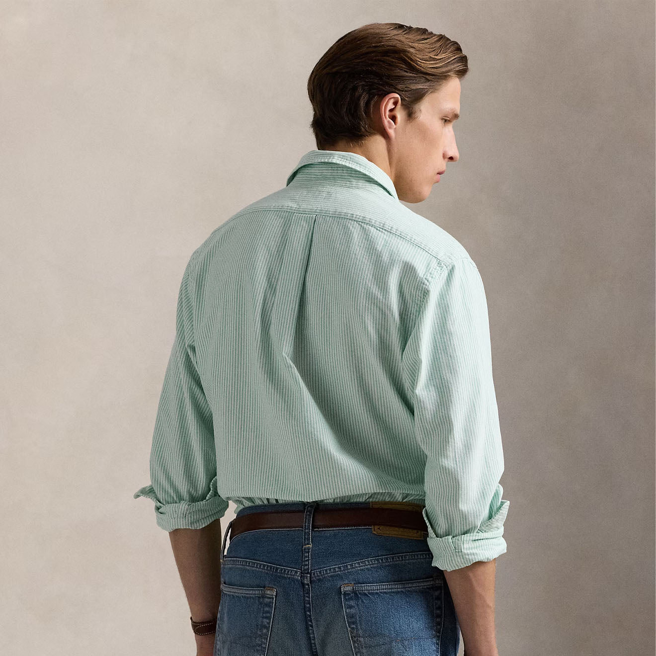 Polo Ralph Lauren Long Sleeve Sport Shirt Custom F Summer Emerald / White - The Sporting Lodge