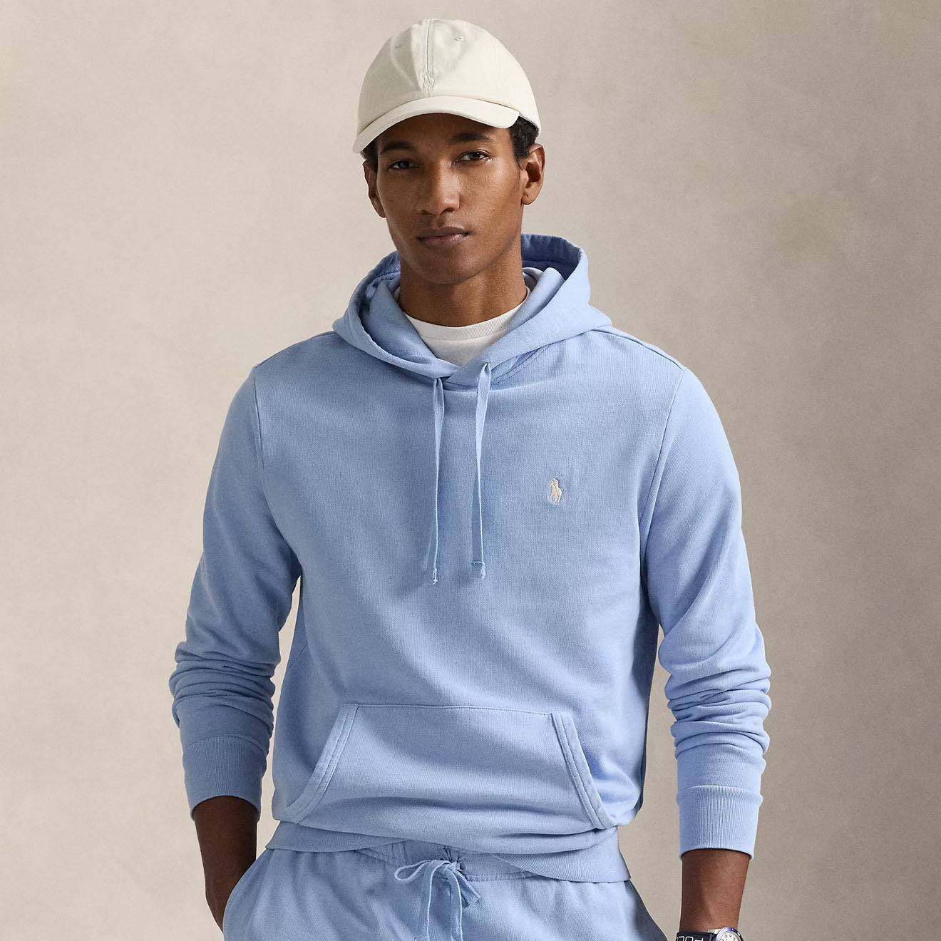 Polo Ralph Lauren Loopback Fleece Hoodie Chambray Blue - The Sporting Lodge