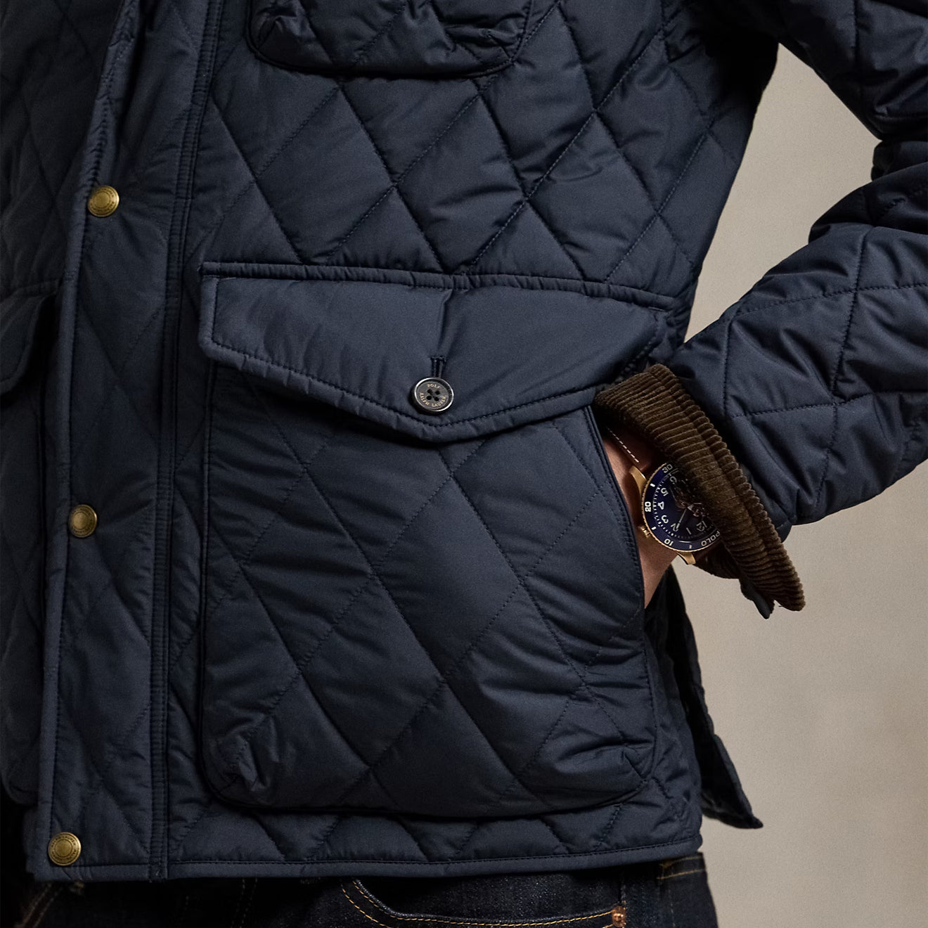 Polo Ralph Lauren Quilted Beaton Field Jacket College Navy - The Sporting Lodge