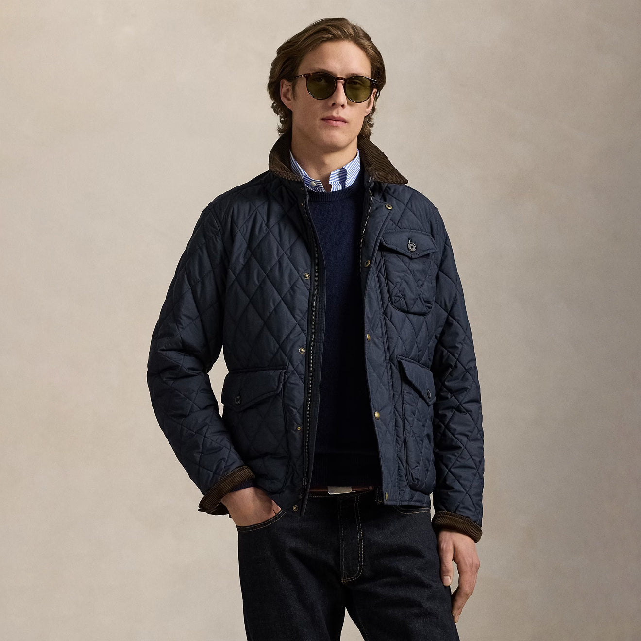 Polo Ralph Lauren Quilted Beaton Field Jacket College Navy - The Sporting Lodge