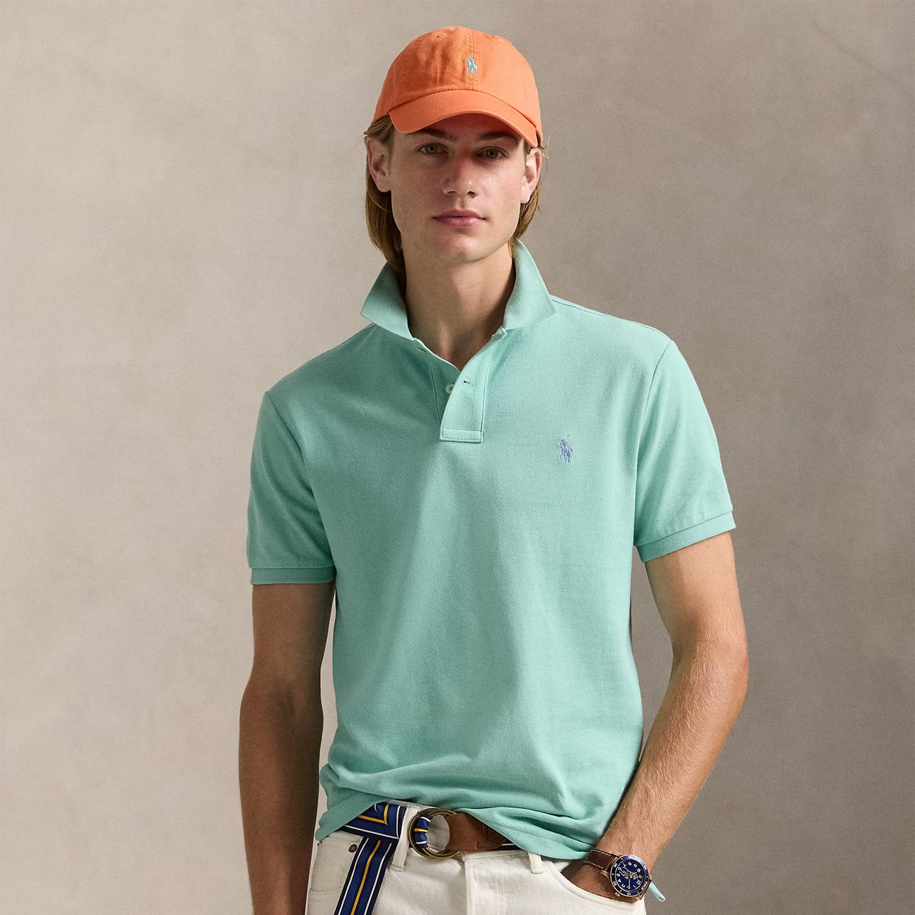 Polo Ralph Lauren Short Sleeve Knit Custom Slim Celadon