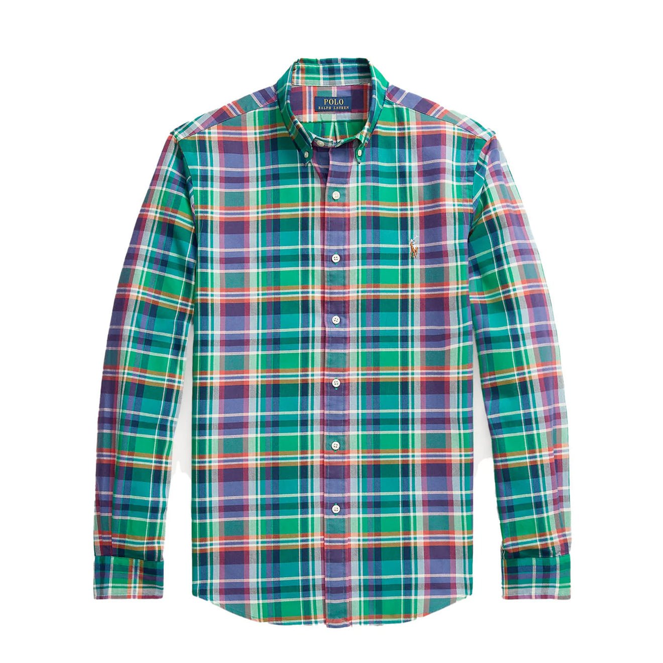 Polo Ralph Lauren Slim Fit Check Shirt Green / Purple Multi - The Sporting Lodge