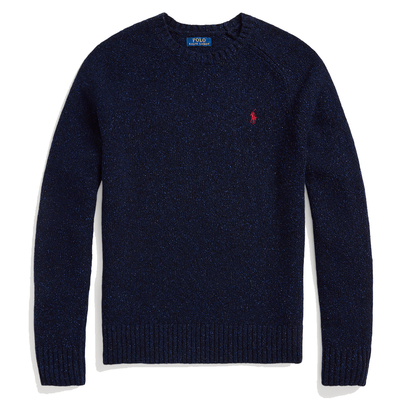 Polo Ralph Lauren Speckled Wool Blend Crew Neck Jumper Ancient Navy Donegal - The Sporting Lodge