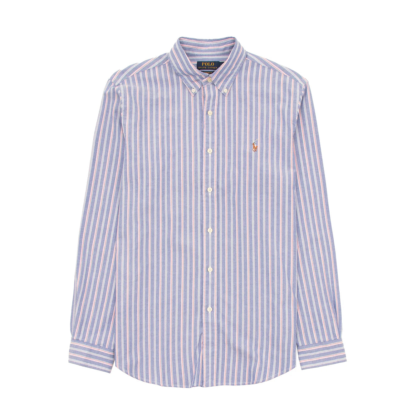 Polo Ralph Lauren Striped Oxford Shirt Blue Pink Multi - The Sporting Lodge
