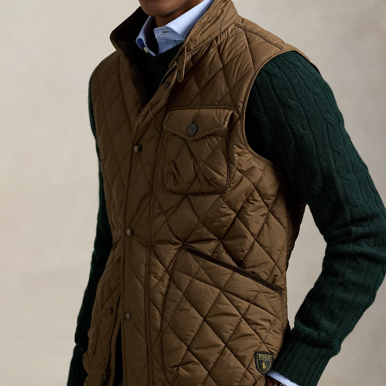 Polo Ralph Lauren The Beaton Quilted Utility Vest Chestnut - The Sporting Lodge