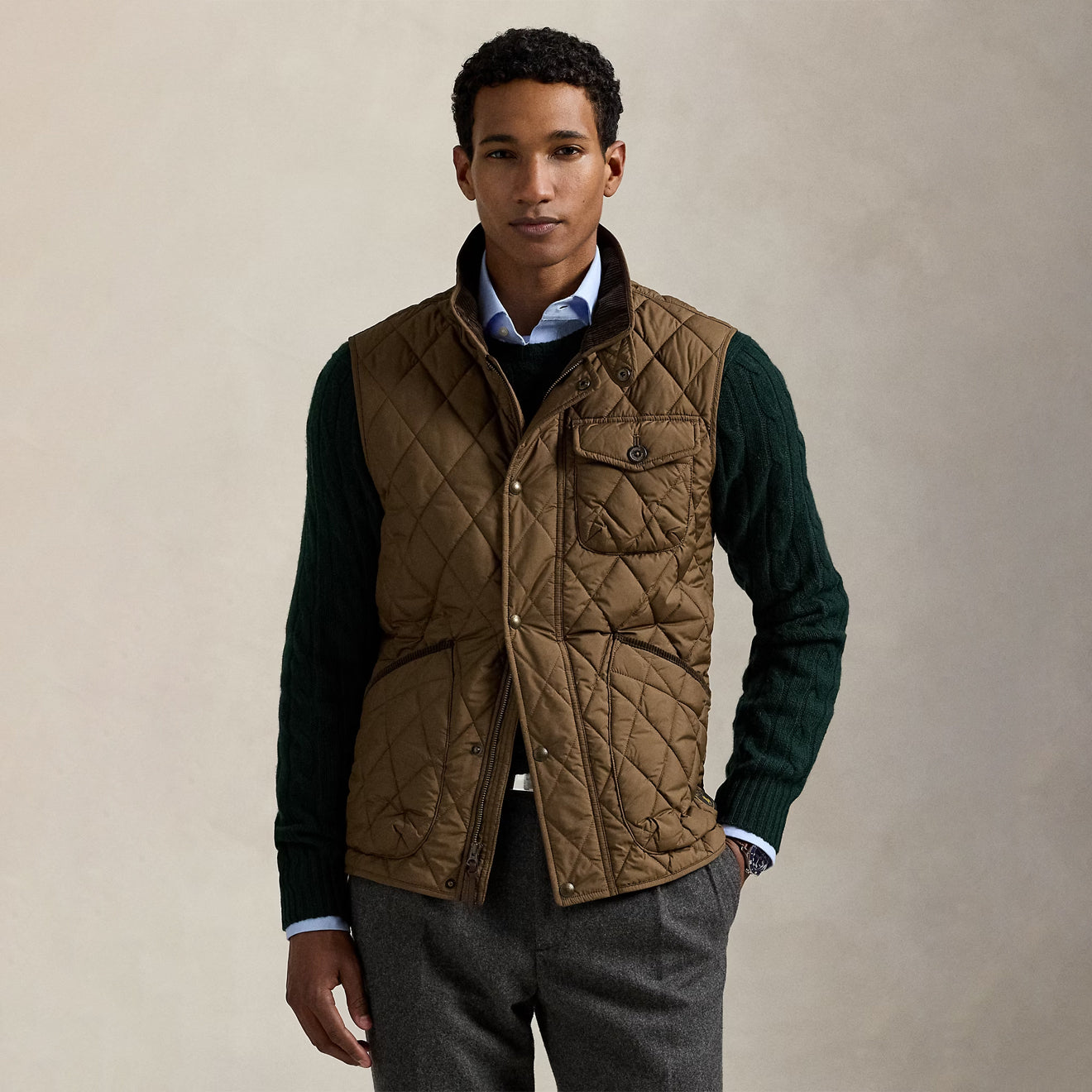 Polo Ralph Lauren The Beaton Quilted Utility Vest Chestnut - The Sporting Lodge