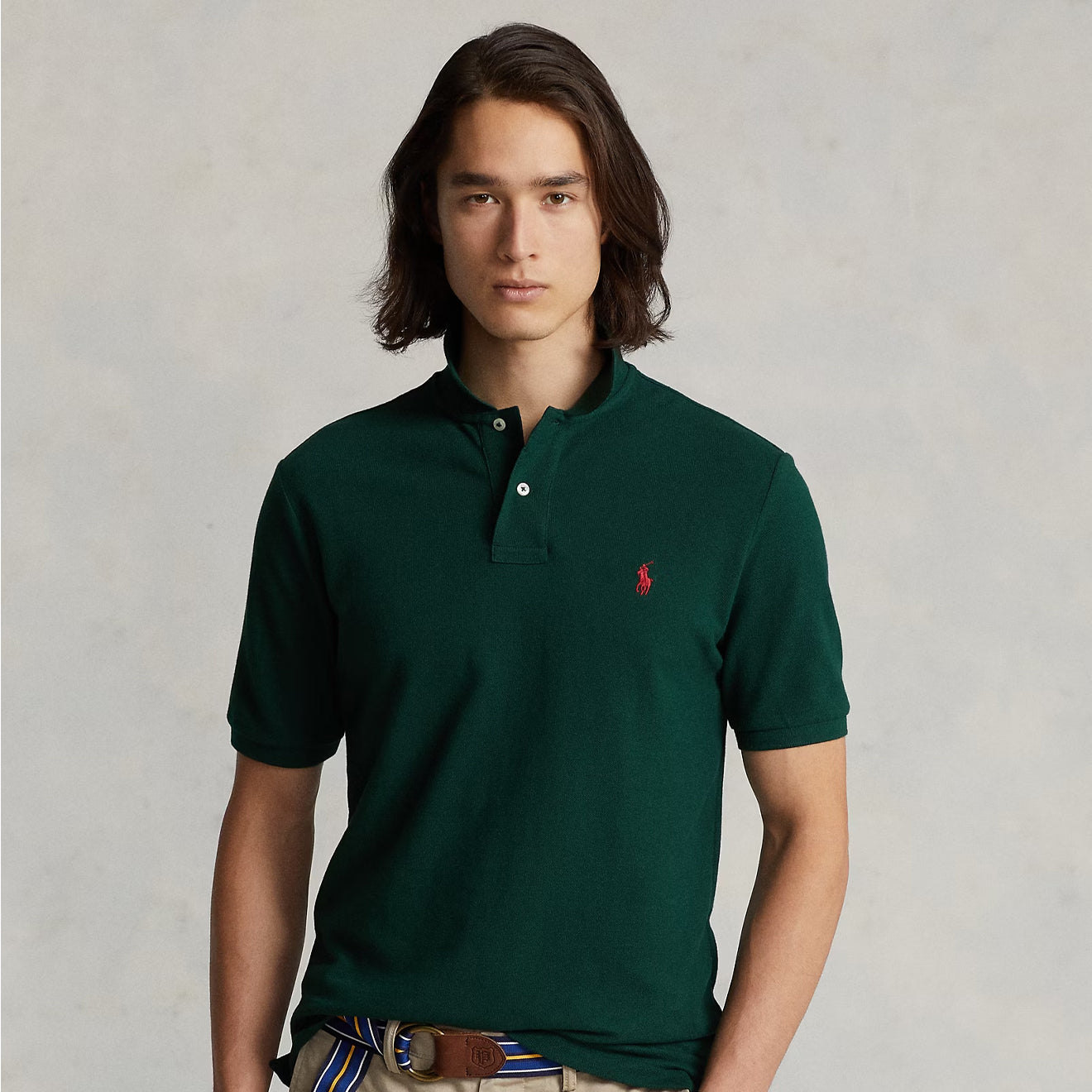 Polo Ralph Lauren The Iconic Mesh Polo Shirt College Green - The Sporting Lodge