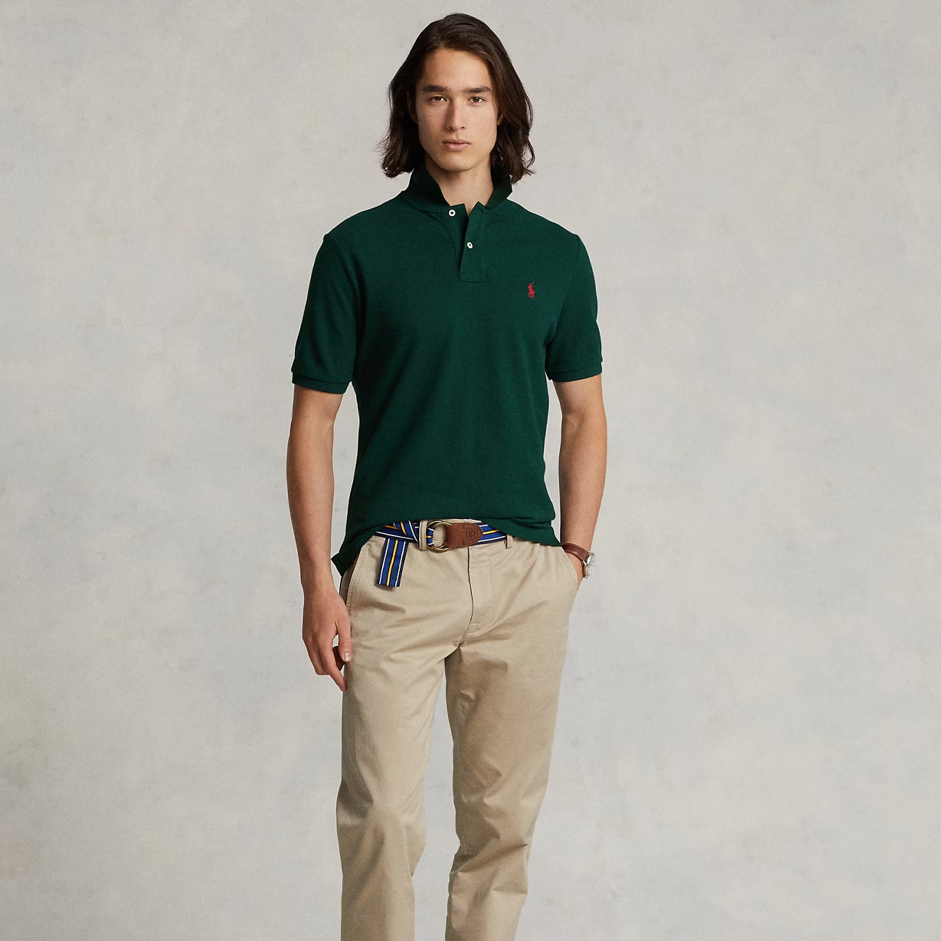 Polo Ralph Lauren The Iconic Mesh Polo Shirt College Green - The Sporting Lodge