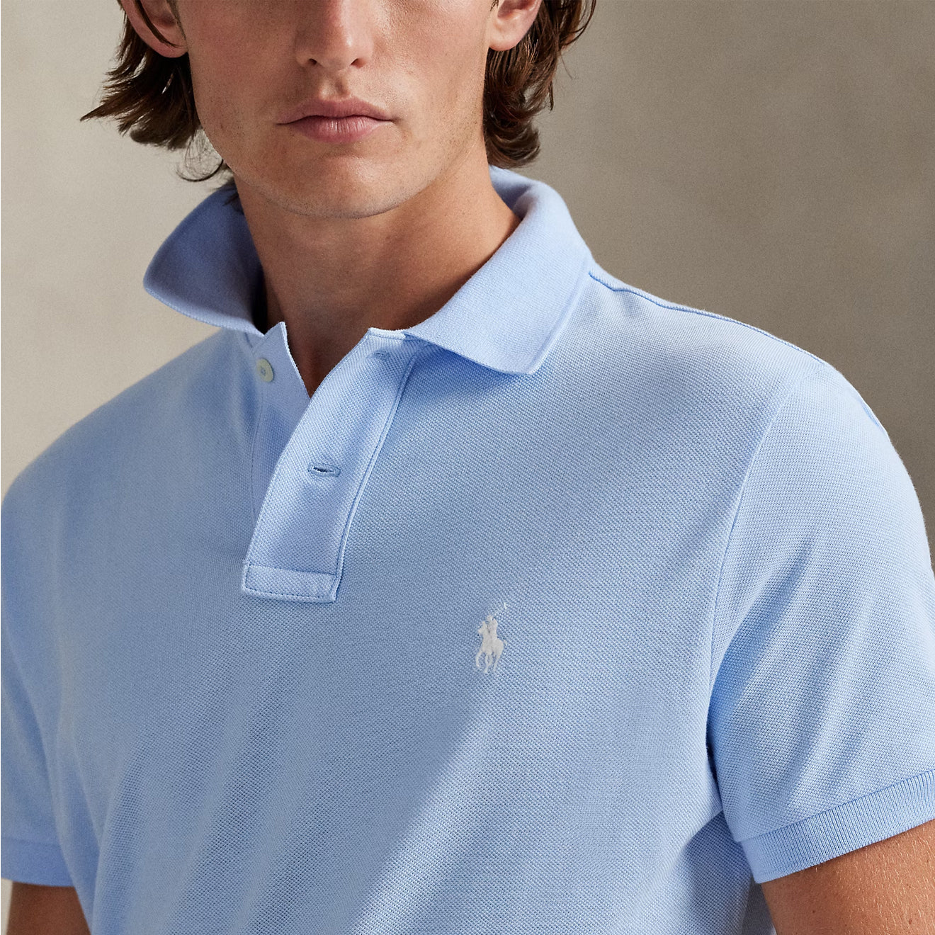 Polo Ralph Lauren The Iconic Mesh Polo Shirt Office Blue - The Sporting Lodge