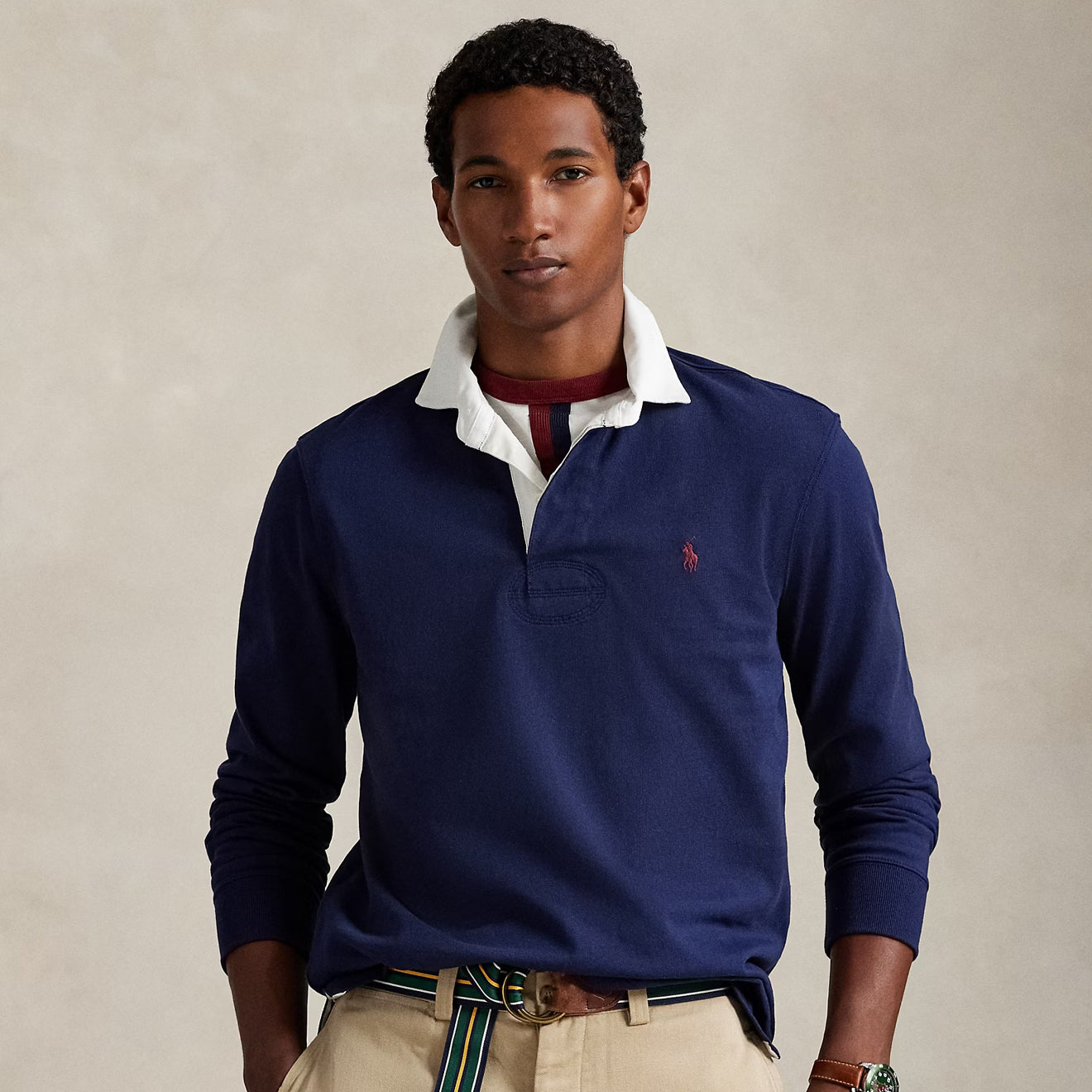 Polo Ralph Lauren The Iconic Rugby Shirt Newport Navy - The Sporting Lodge