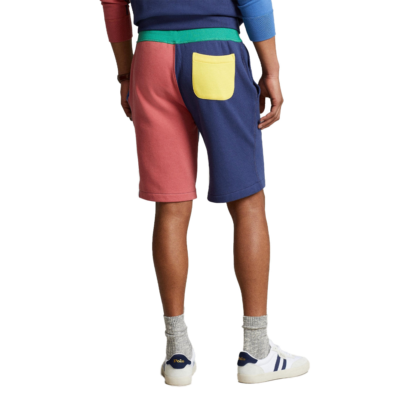 Polo Ralph Lauren The RL Fleece Colour-Blocked Short Light Navy Multi - The Sporting Lodge
