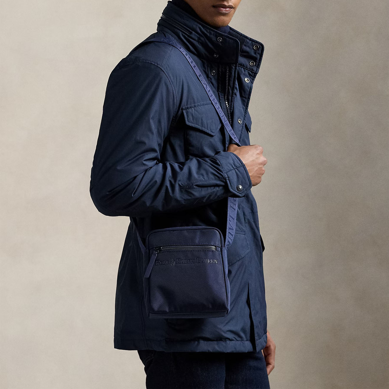 Polo Ralph Lauren Tonal Logo Crossbody Bag Newport Navy - The Sporting Lodge