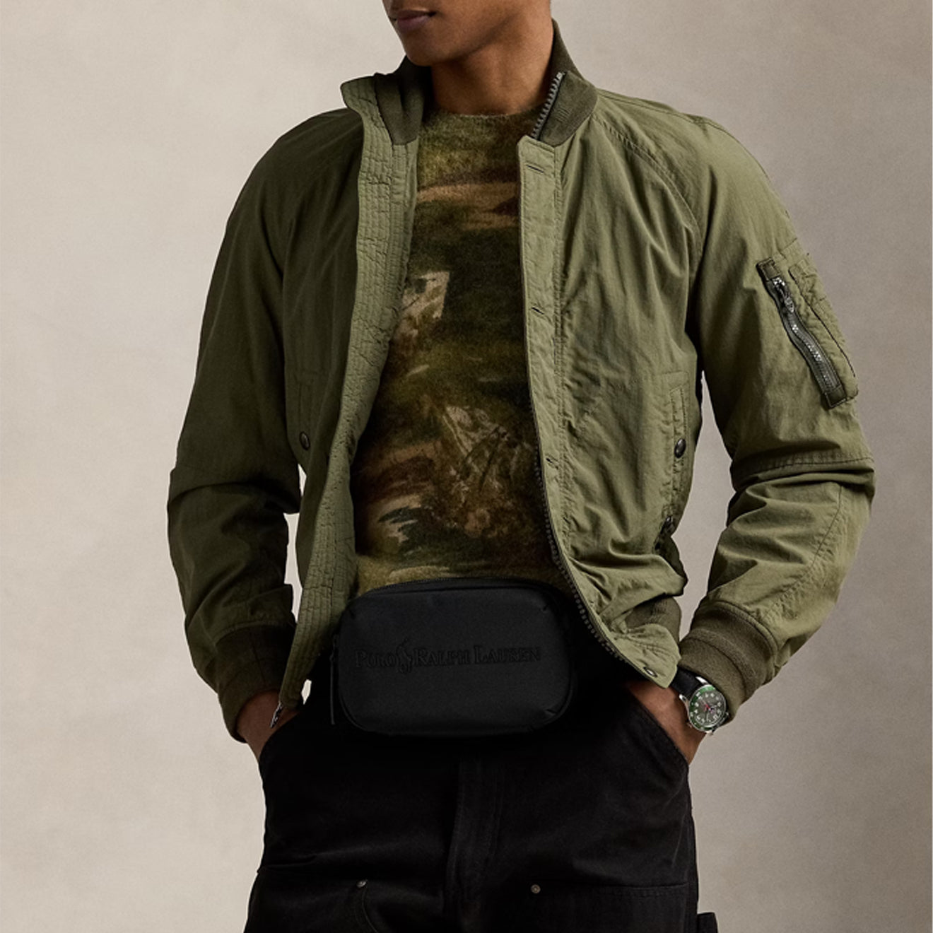 Polo Ralph Lauren Tonal Logo Waistpack Black - The Sporting Lodge