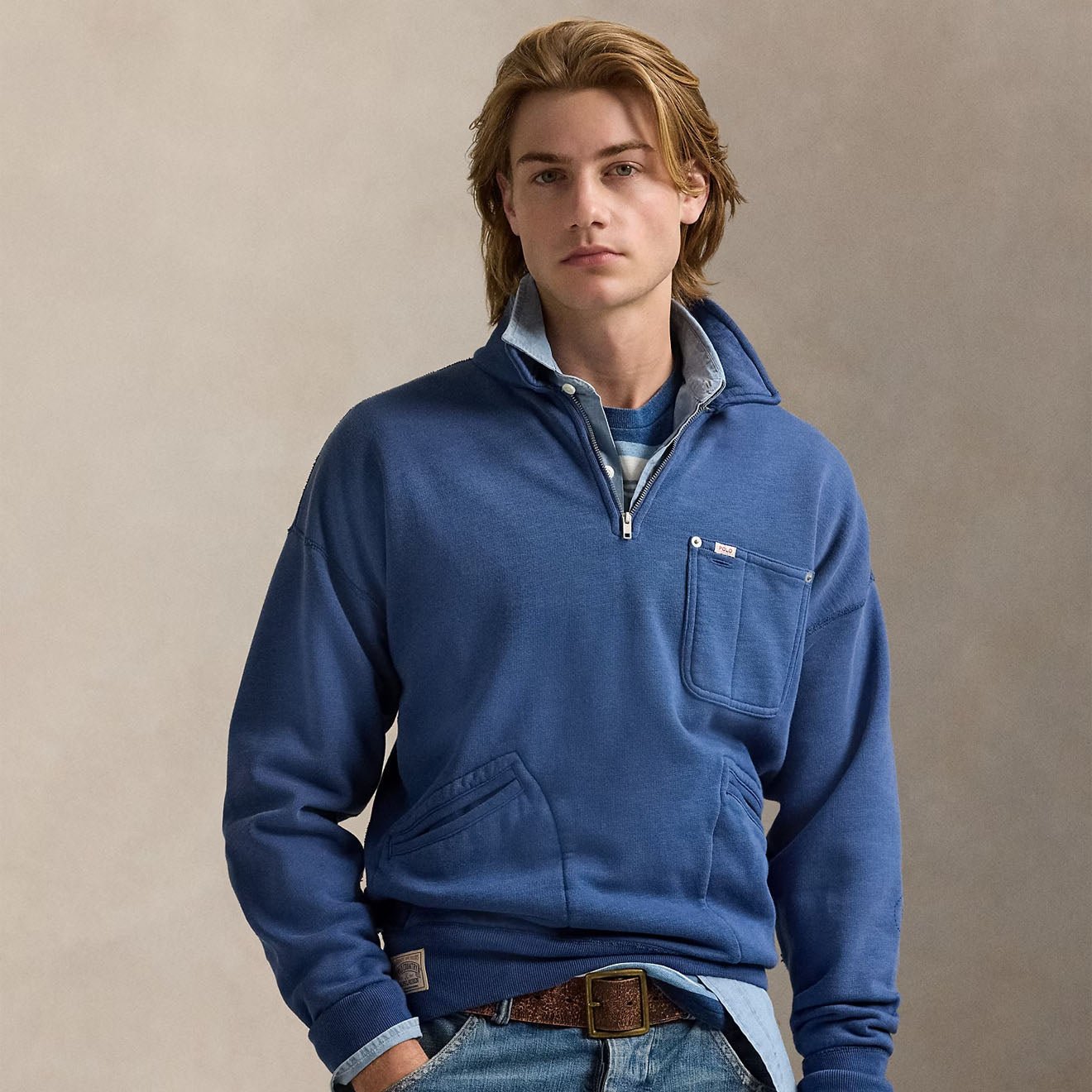 Polo Ralph Lauren Vintage Fit Fleece Pocket Sweatshirt Old Royal - The Sporting Lodge