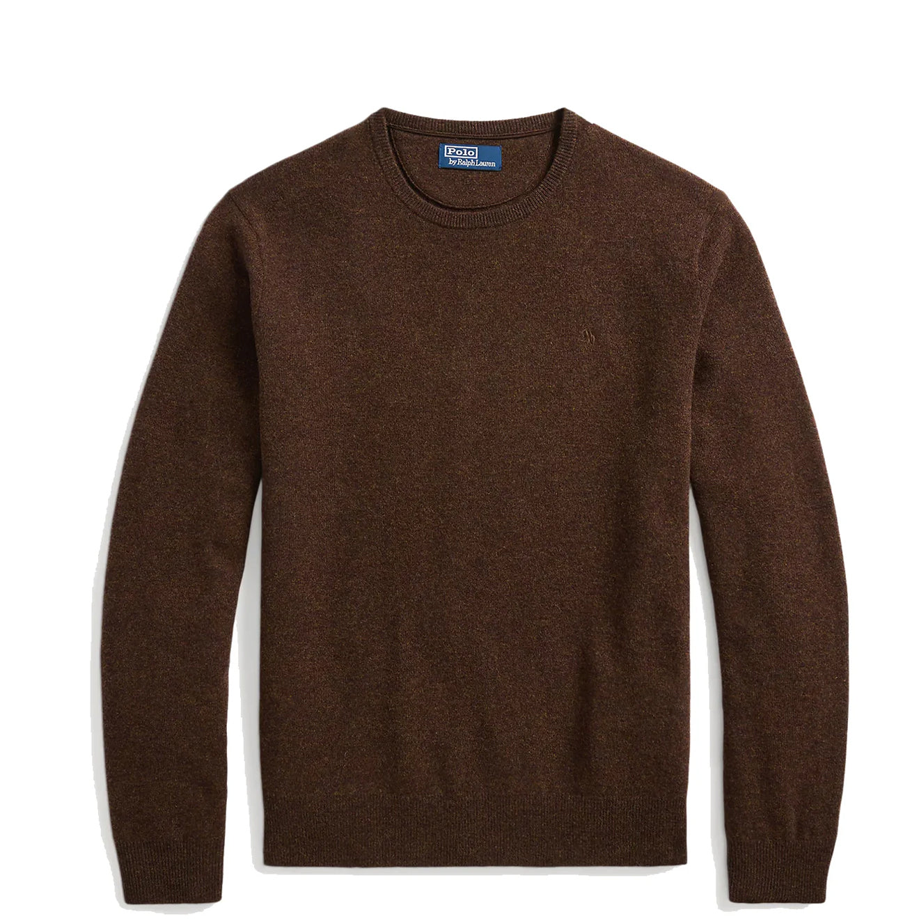 Polo Ralph Lauren Wool Crew Neck Knit Dark Chestnut Heather - The Sporting Lodge