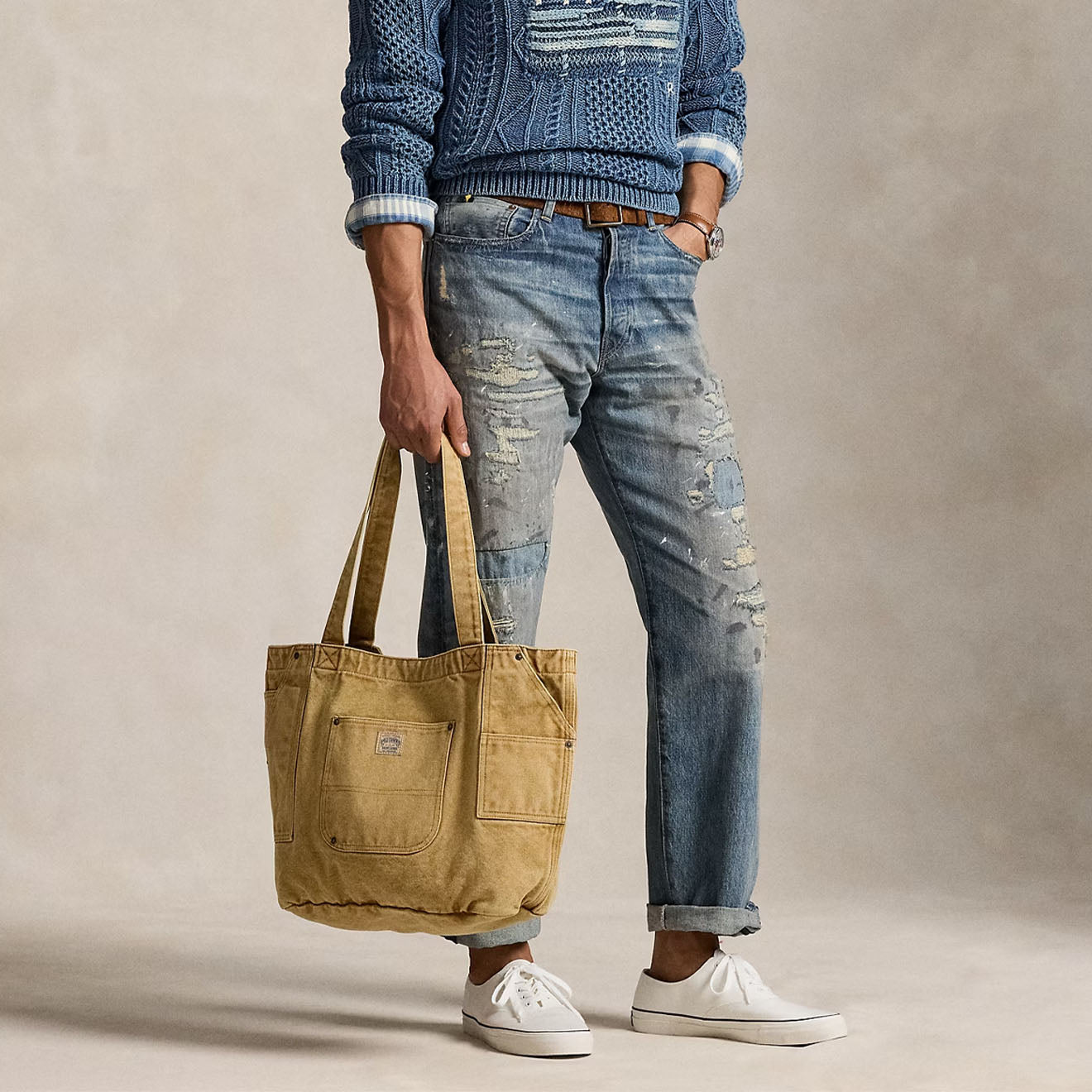 Polo Ralph Lauren Workwear Tote Large Montana Khaki - The Sporting Lodge