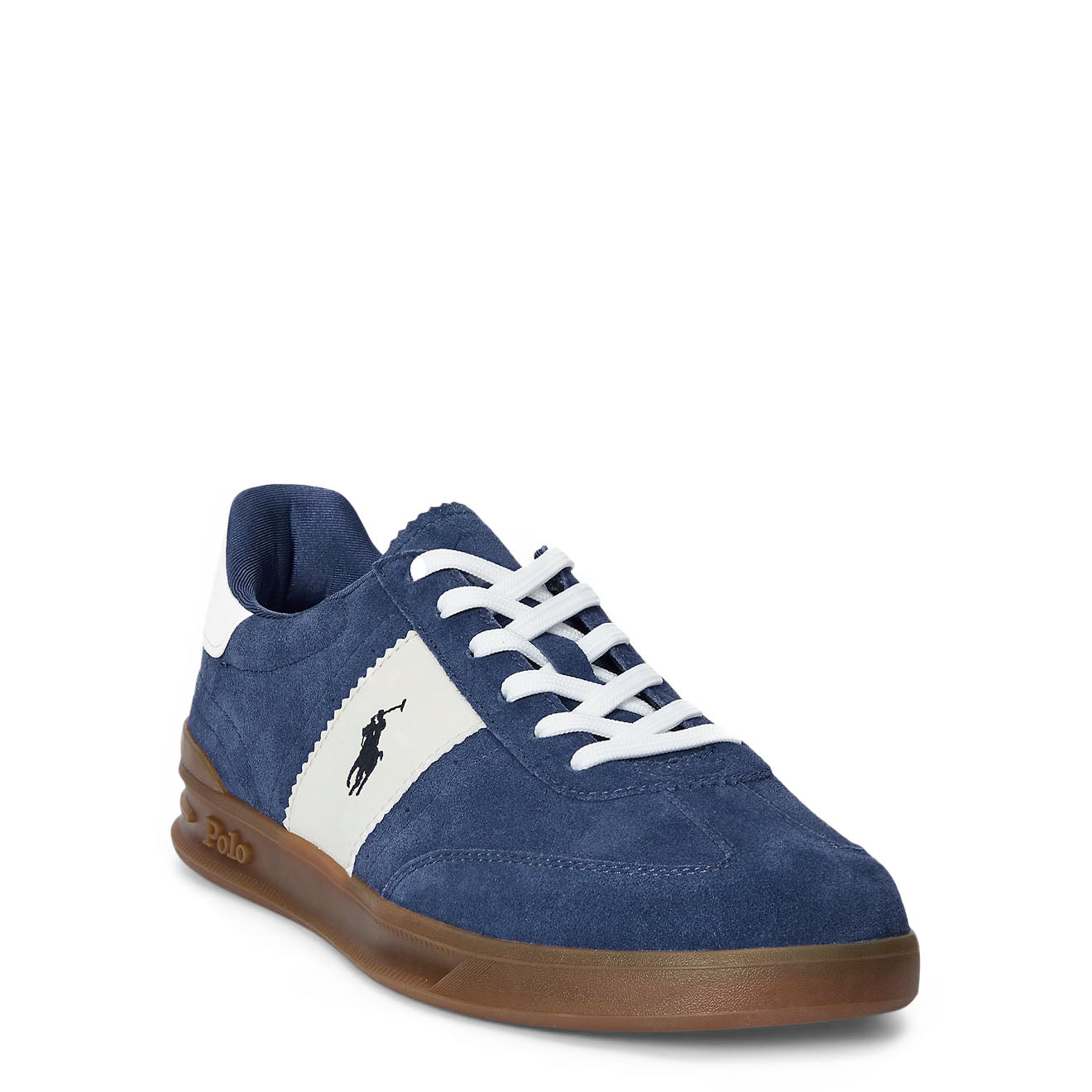 Polo Sport Heritage Aera Suede Trainer Light Navy / Cream - The Sporting Lodge