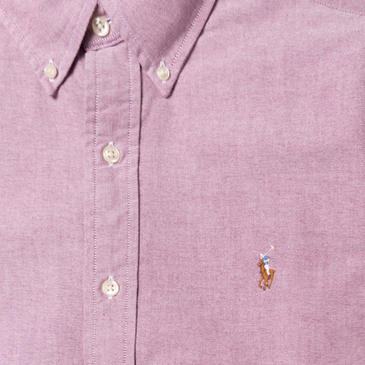 Polo Ralph Lauren Custom Fit Oxford Shirt Crimson / White - The Sporting Lodge