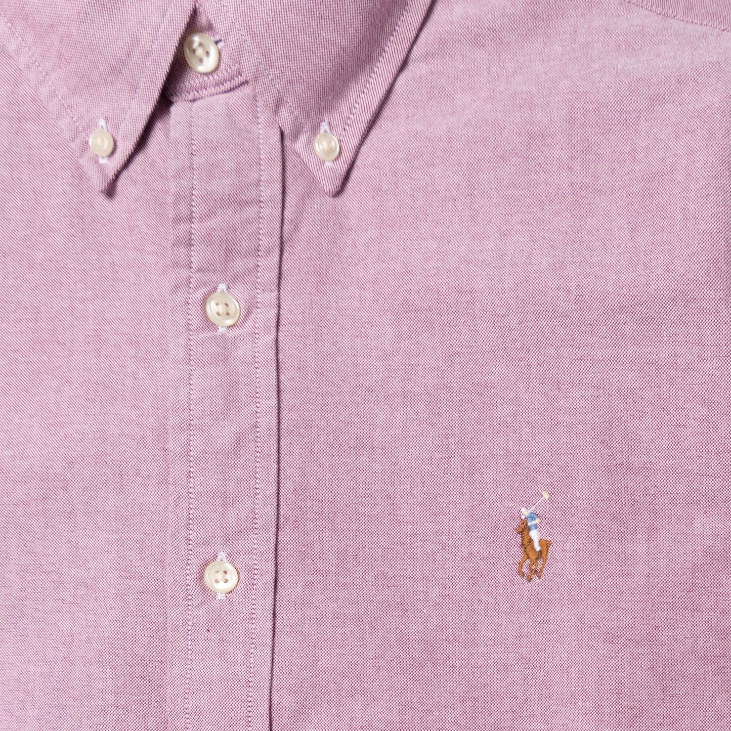 Polo Ralph Lauren Custom Fit Oxford Shirt Crimson / White - The Sporting Lodge
