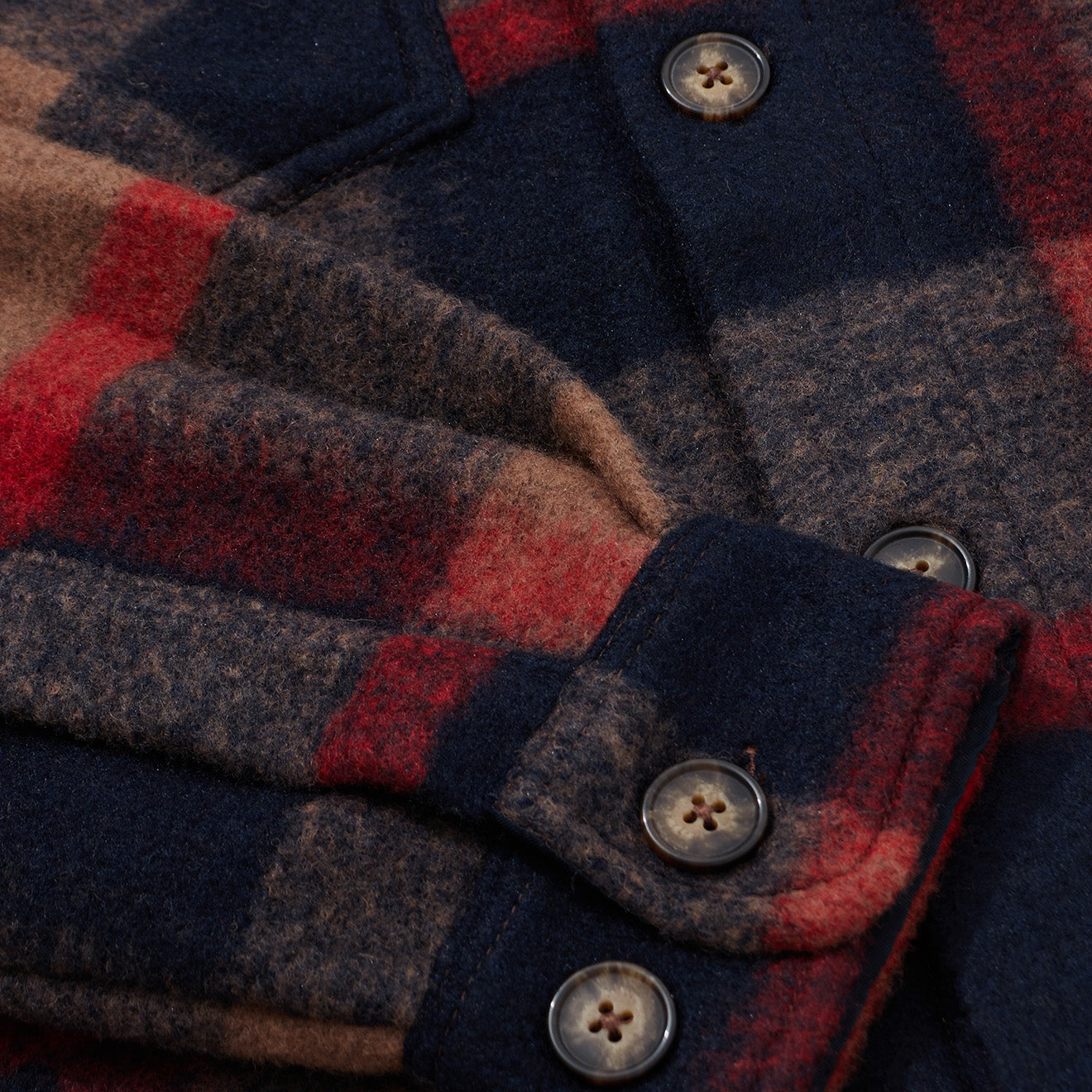 Portuguese Flannel Catch Overshirt Brown / Navy / Red-3