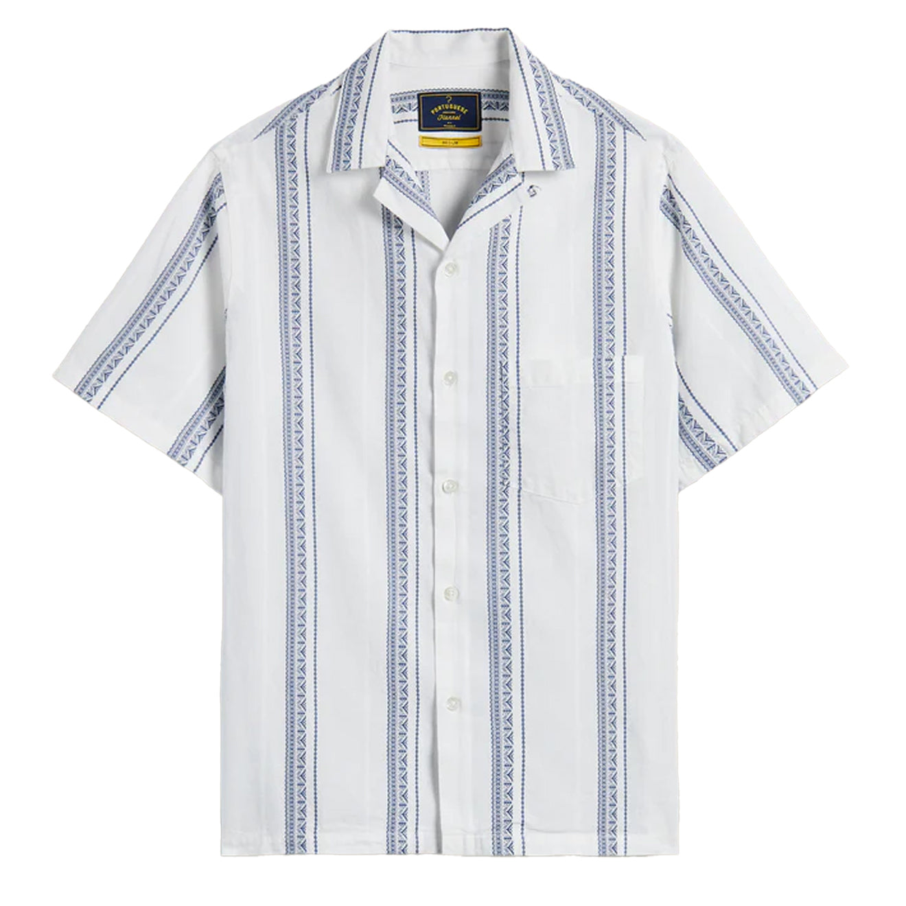 Portuguese Flannel Alqueva S/S shirt White / Blue