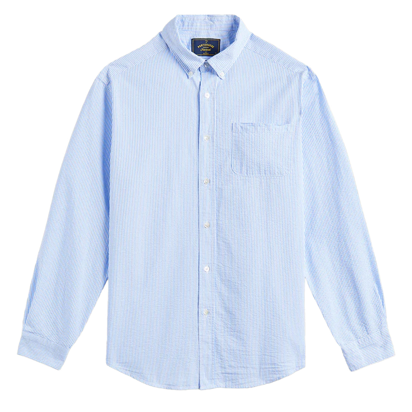 Portuguese Flannel Atlantico Stripe L/S Shirt Blue