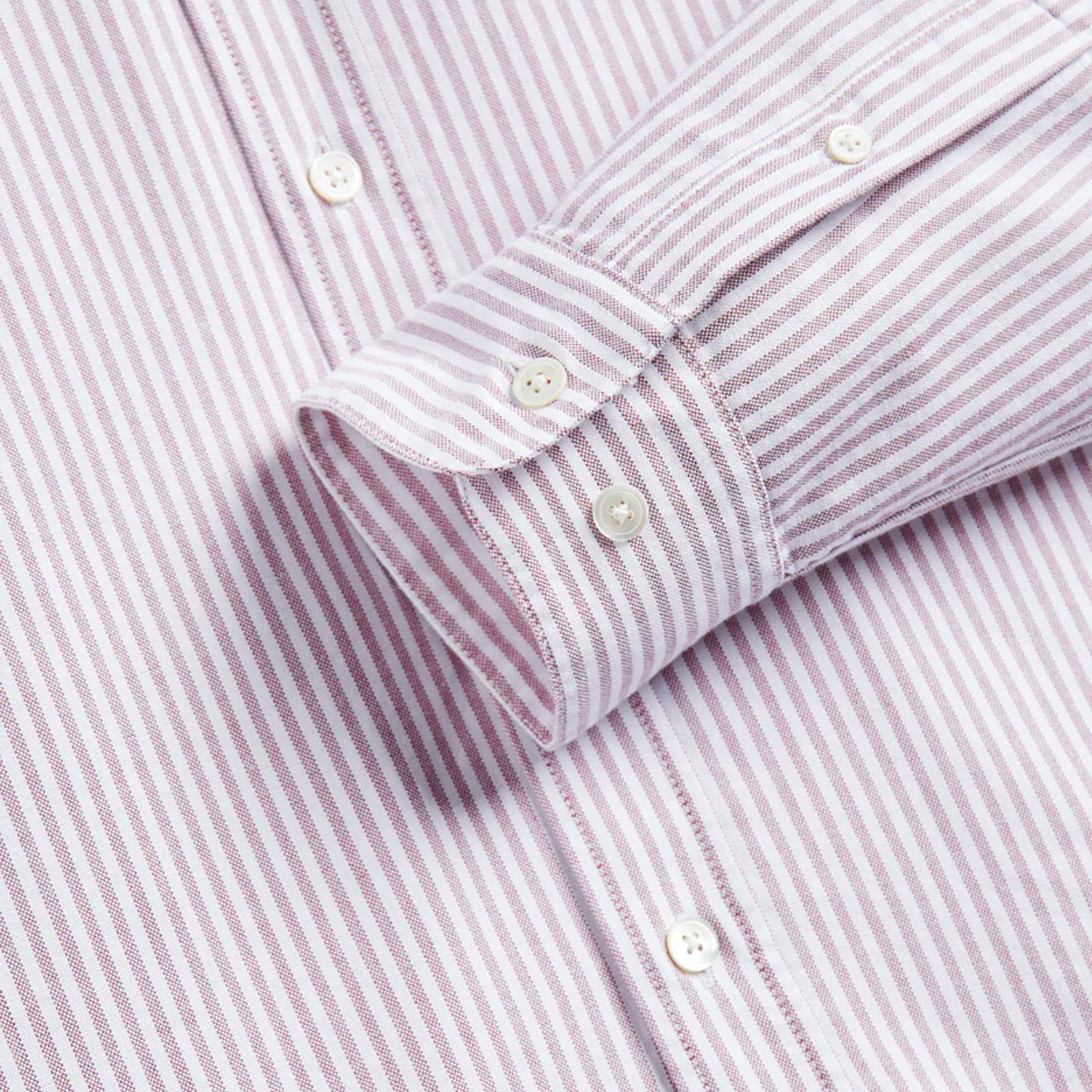 Portuguese Flannel Belavista Stripe L/S Shirt Bordeaux - The Sporting Lodge