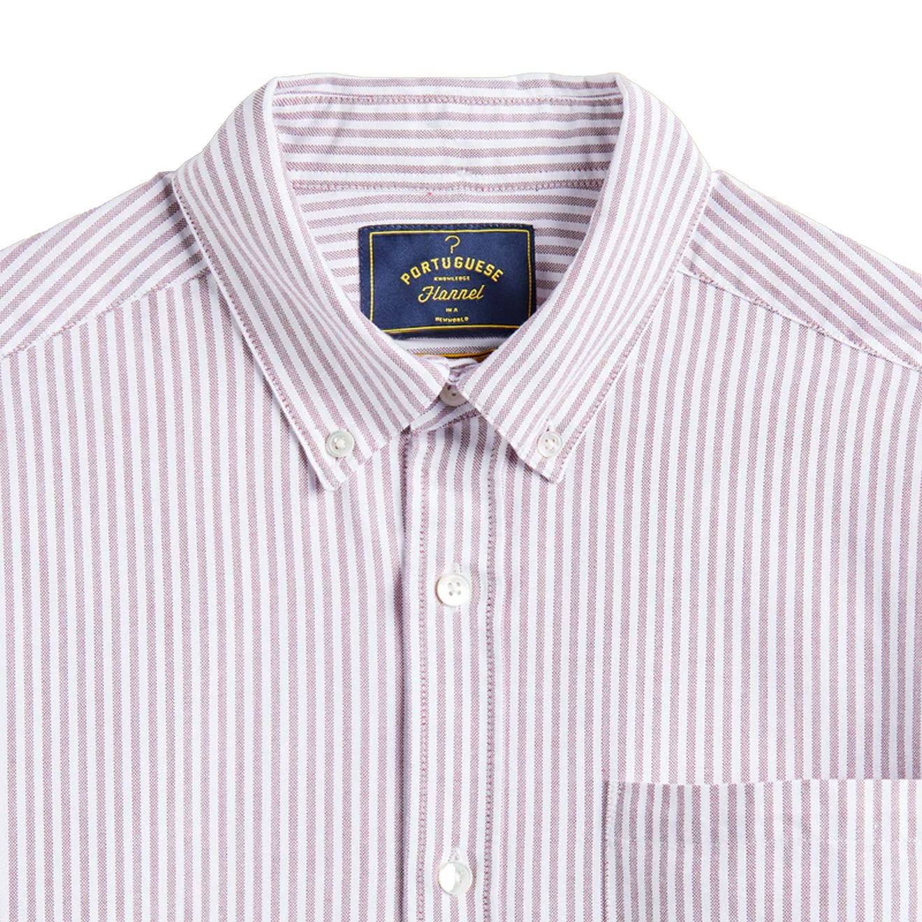 Portuguese Flannel Belavista Stripe L/S Shirt Bordeaux