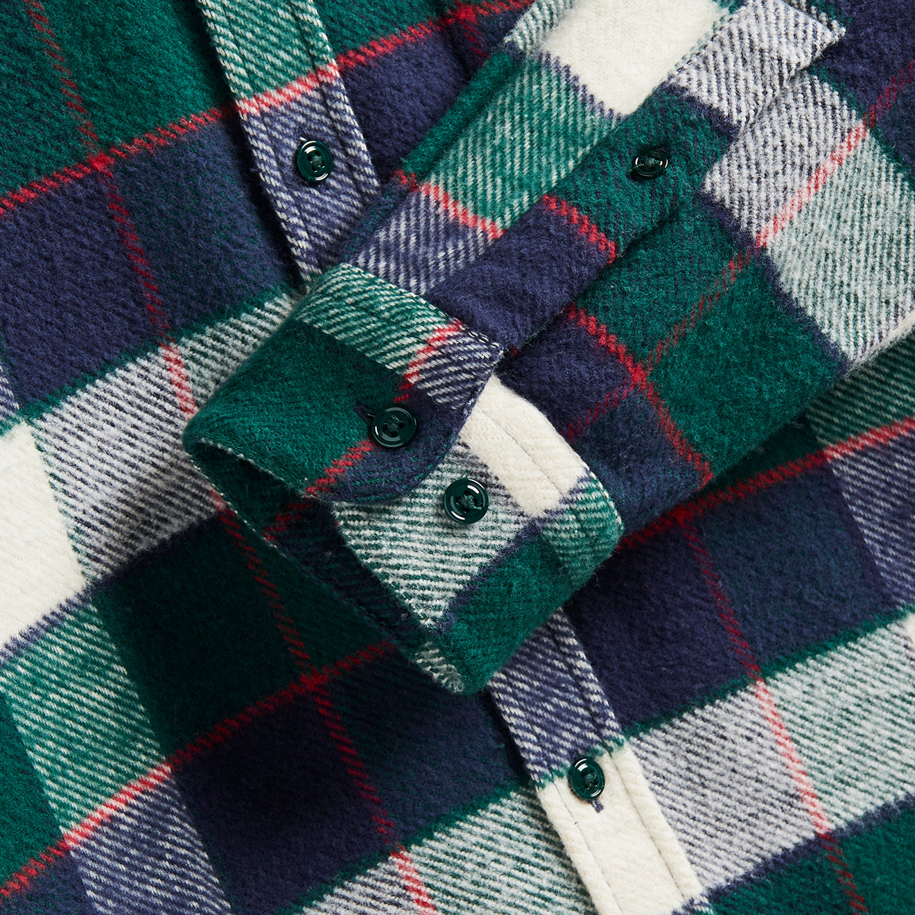 Portuguese Flannel Bottle Shirt Green / Blue - The Sporting Lodge