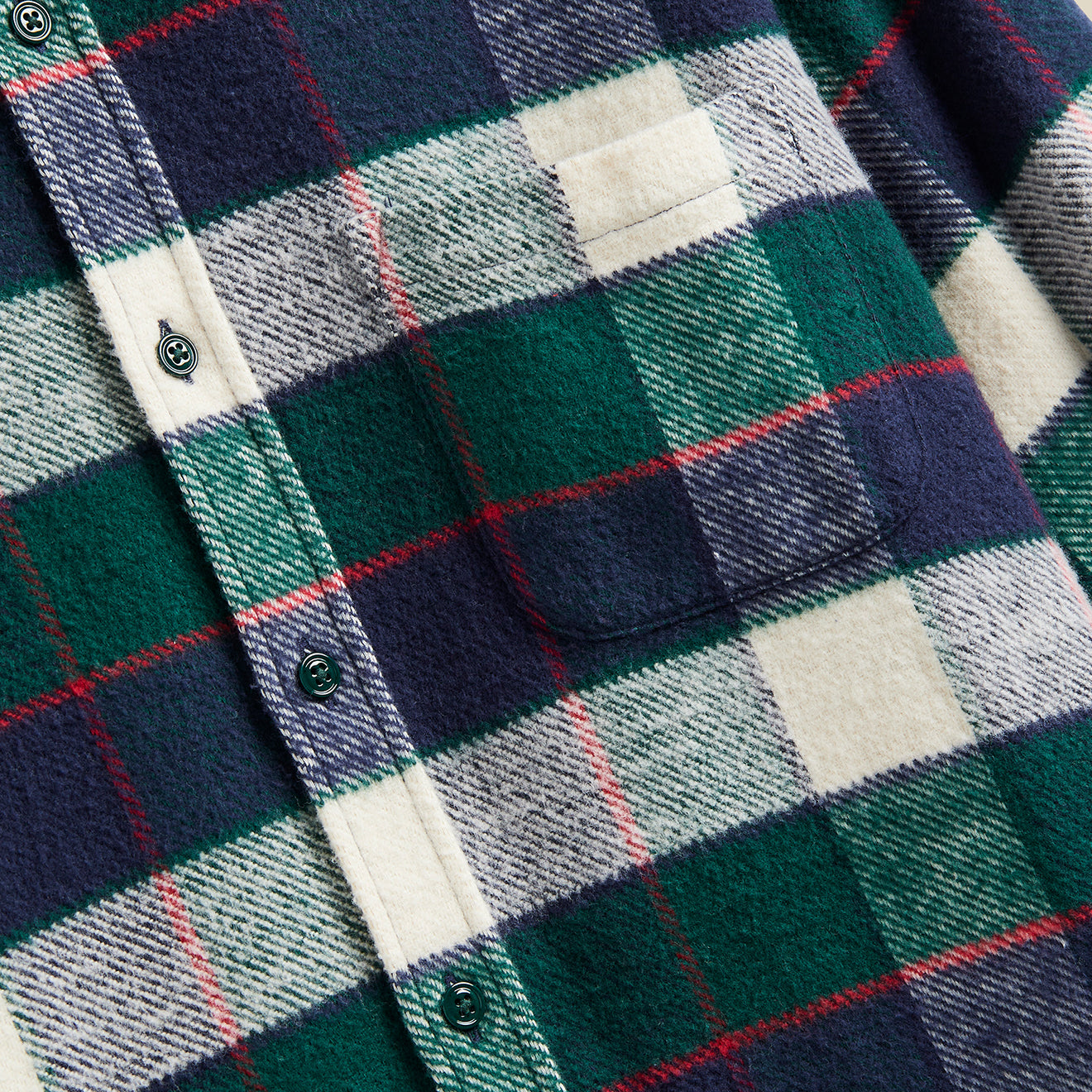 Portuguese Flannel Bottle Shirt Green / Blue - The Sporting Lodge