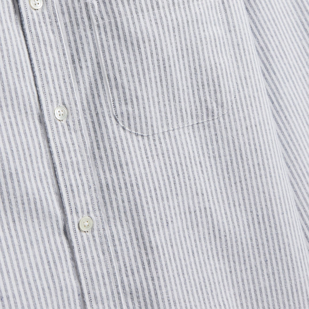 Portuguese Flannel Brushed Oxford Stripe Shirt Blue - The Sporting Lodge