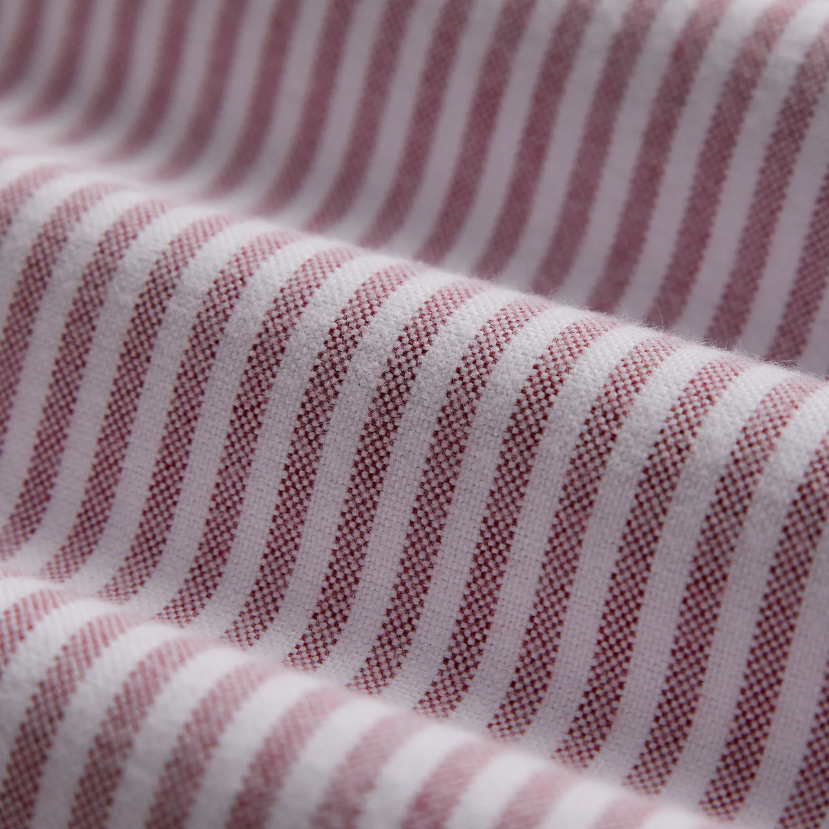 Portuguese Flannel Brushed Oxford Stripe Shirt Bordeaux