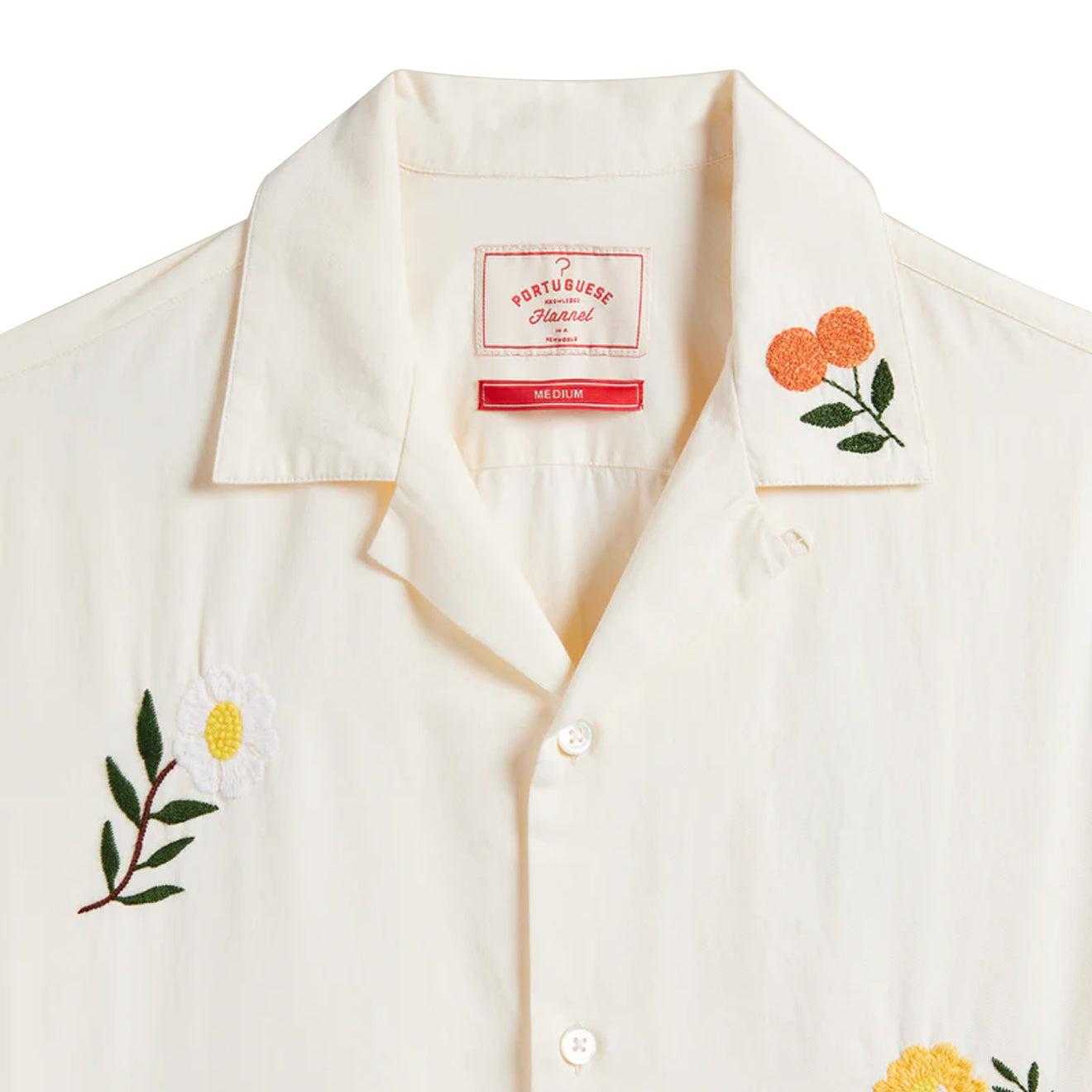 Portuguese Flannel Embroidery Flowers S/S shirt White / Multi