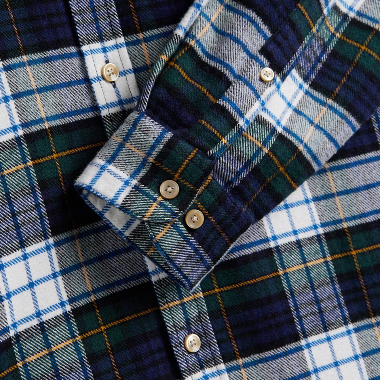 Portuguese Flannel Marao Button Down Green / Blue - The Sporting Lodge
