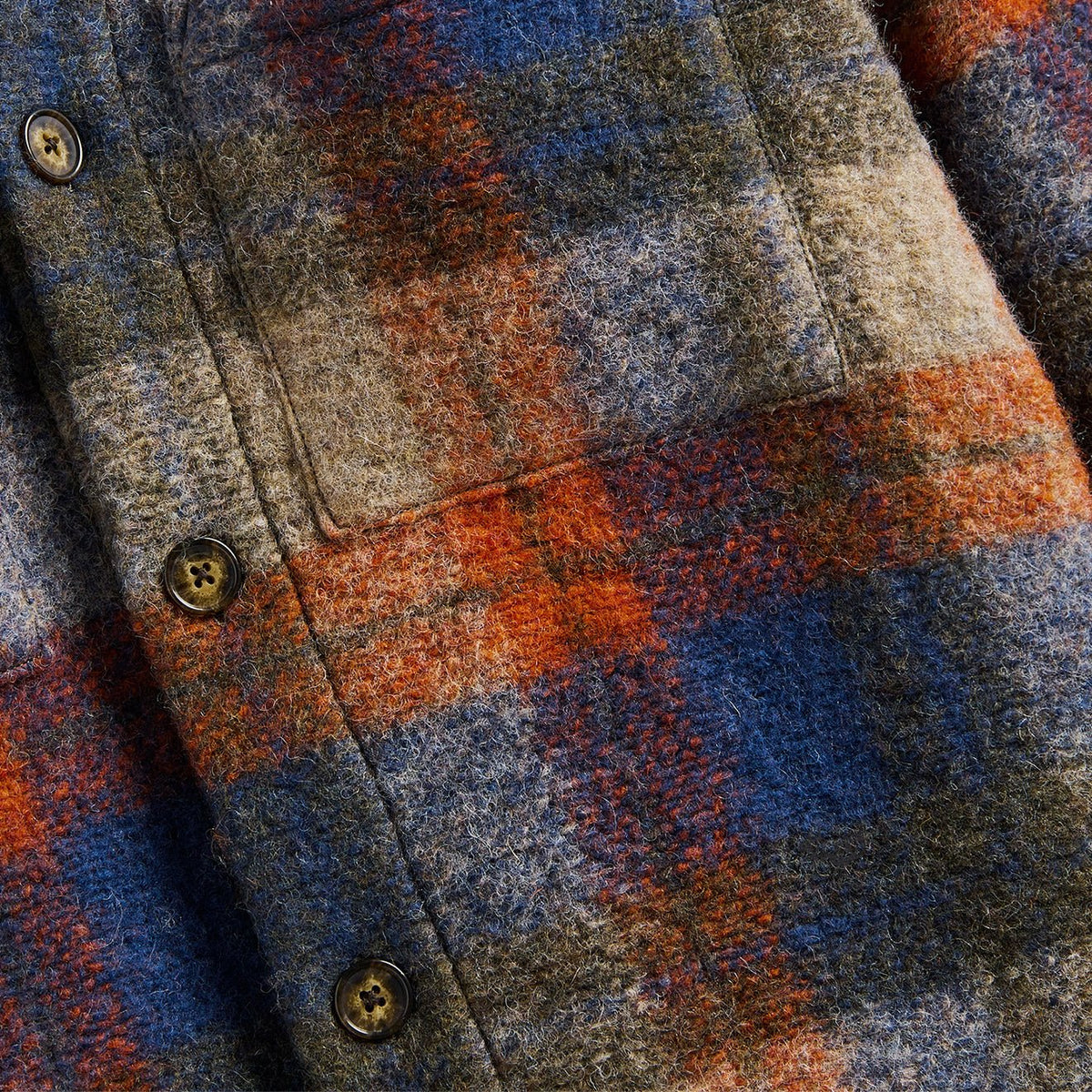 Portuguese Flannel Parker Overshirt Blue - The Sporting Lodge